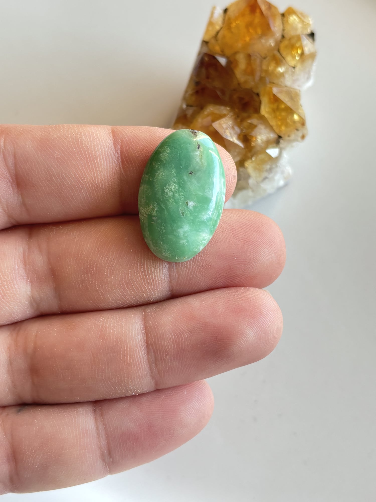 28mm Chrysoprase Cabochon for Personal Jewelry Projects - Image 2