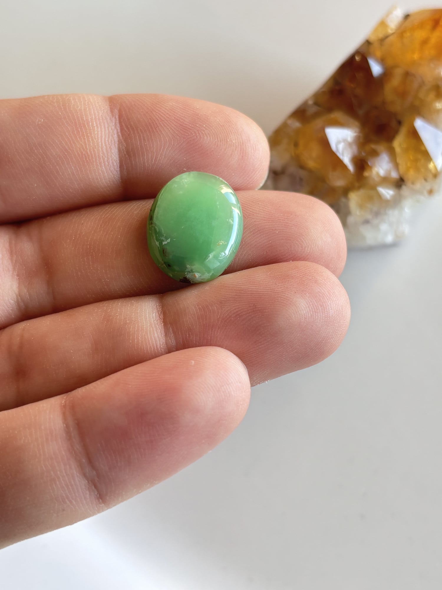 19mm Chrysoprase Gemstone for Handmade Necklaces - Image 2