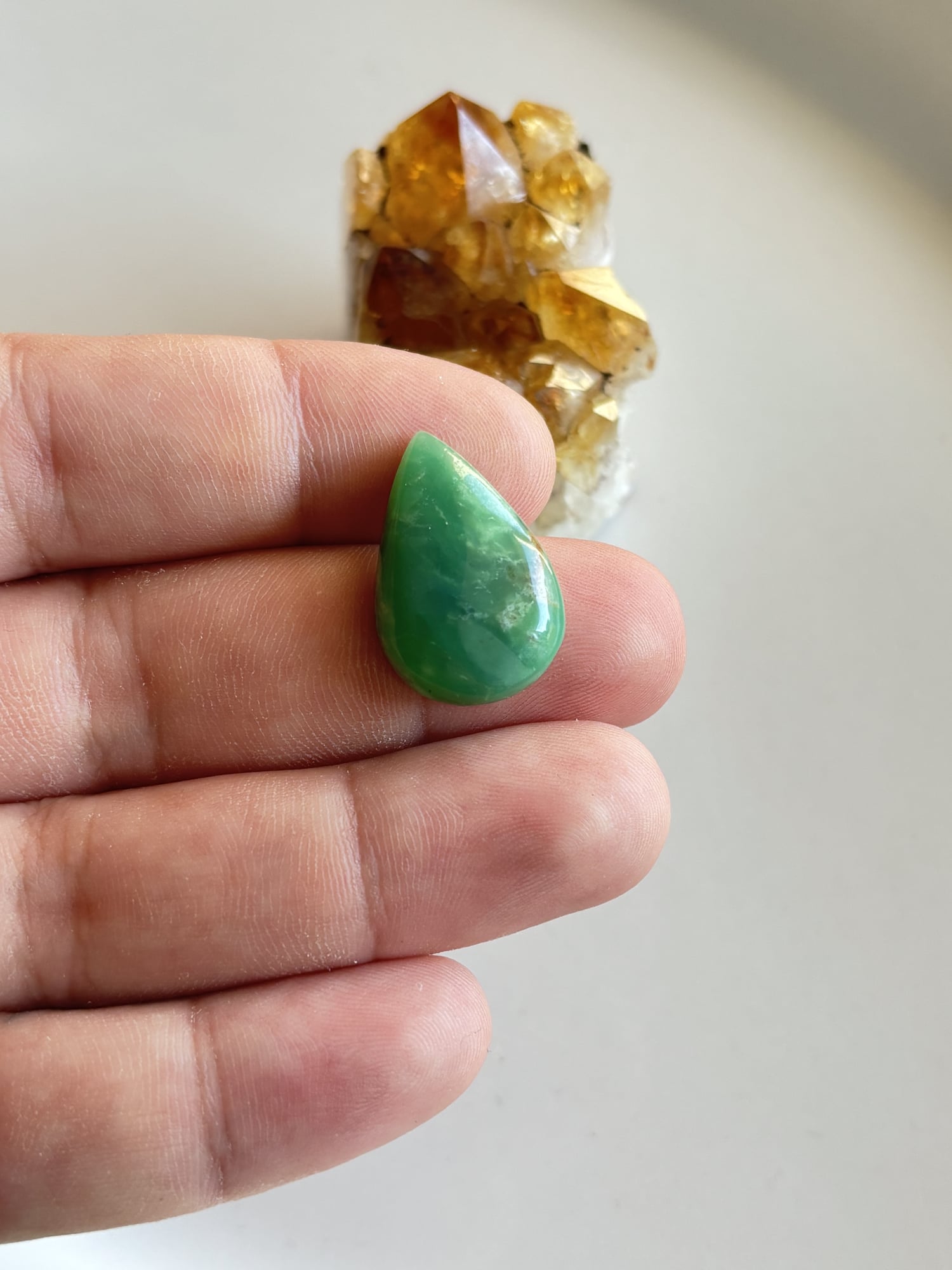 26mm Chrysoprase Cabochon for Custom Jewelry Designs - Image 2