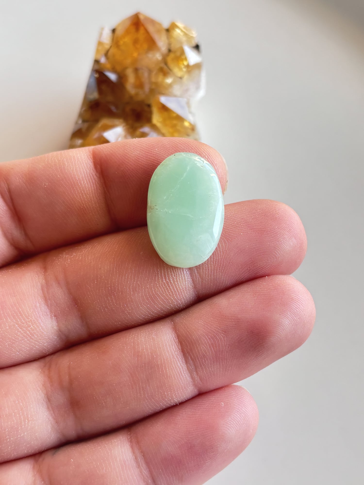 24mm Chrysoprase Cabochon for Handmade Pendants - Image 2
