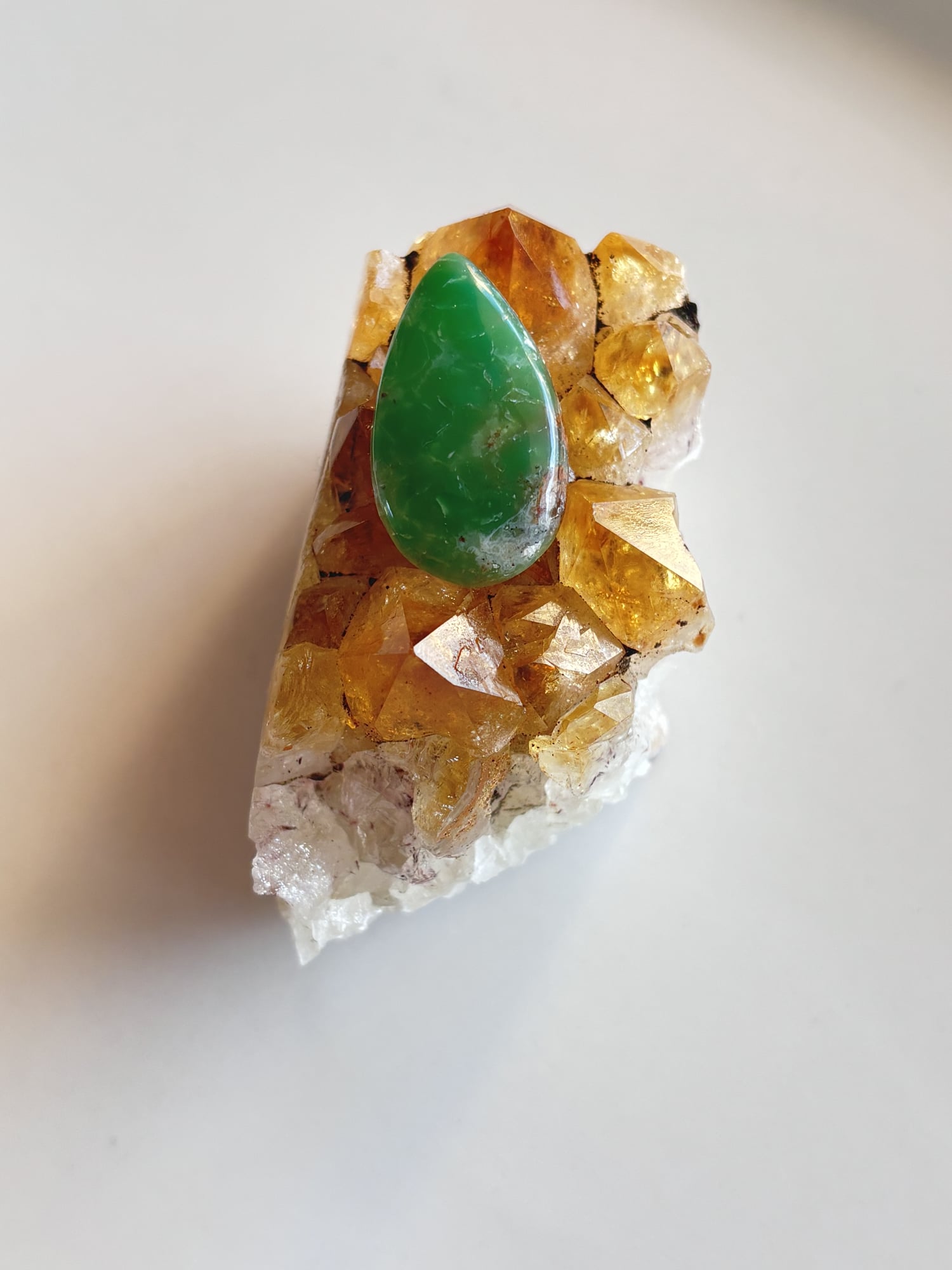 27mm Chrysoprase Gemstone for Wire-Wrapped Jewelry