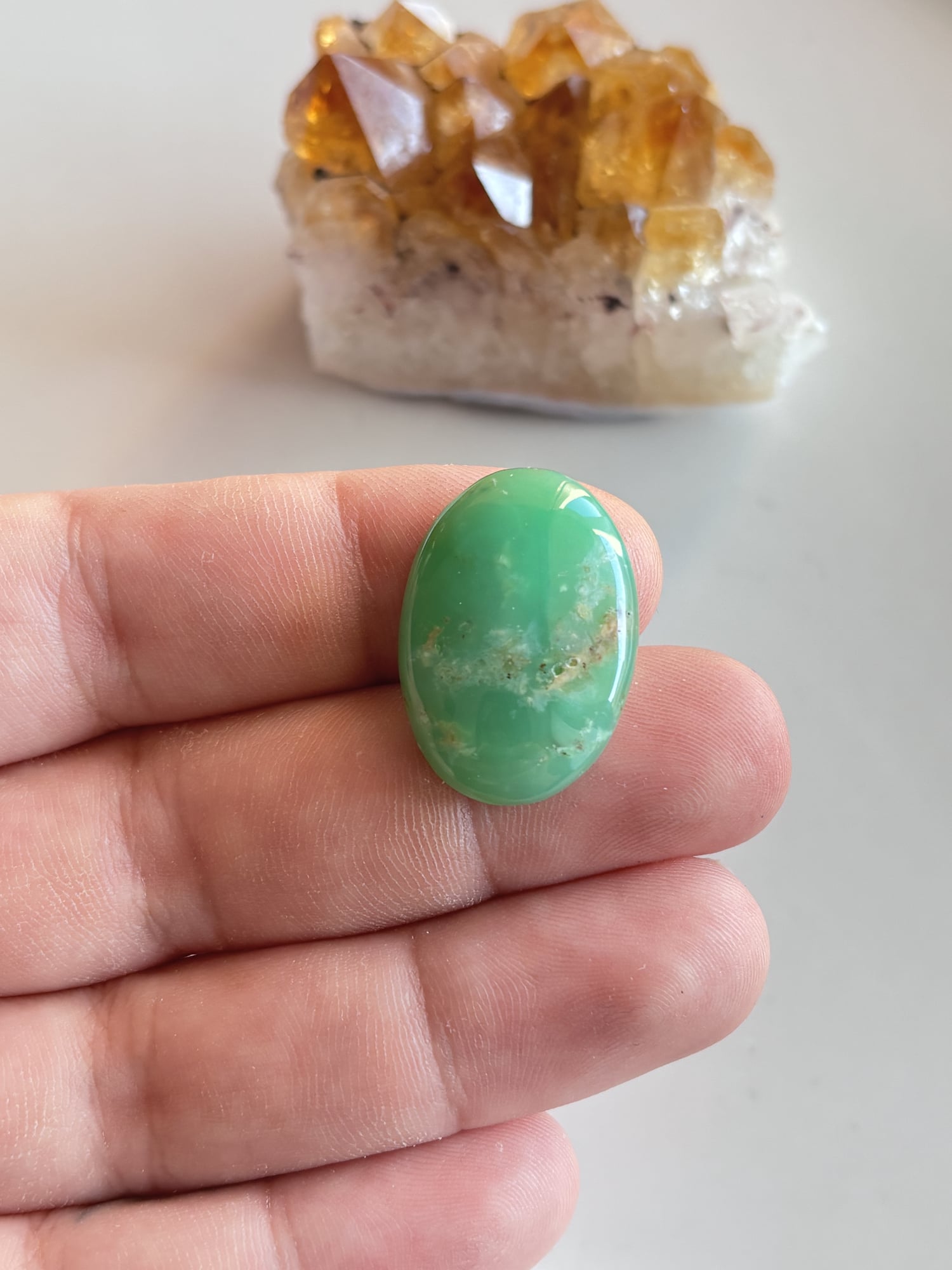 28mm Chrysoprase Cabochon for Artisan Jewelry - Image 2