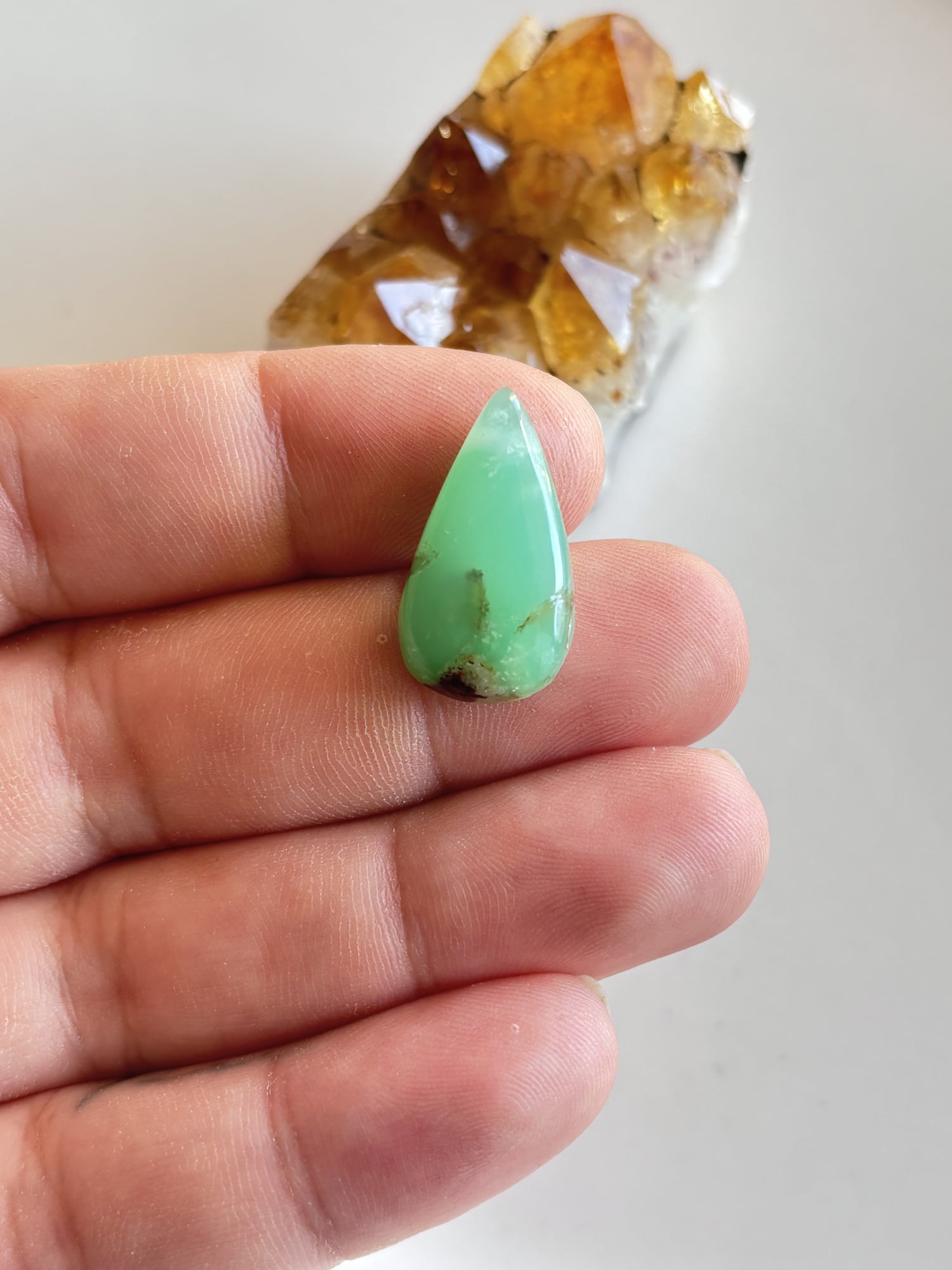25mm Chrysoprase Cabochon for Artisan Jewelry - Image 2