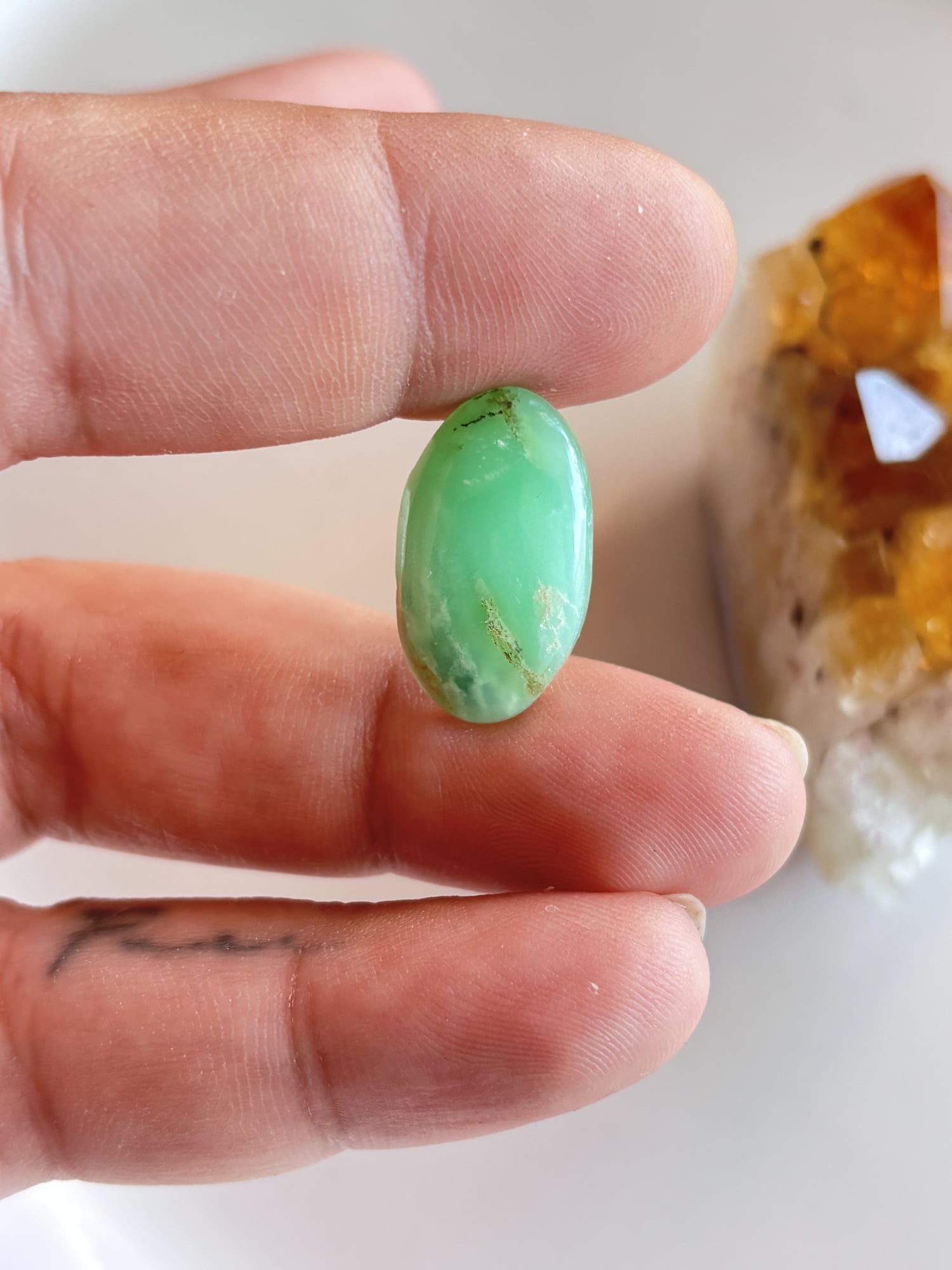 23mm Chrysoprase Cabochon for Custom Jewelry Designs - Image 2
