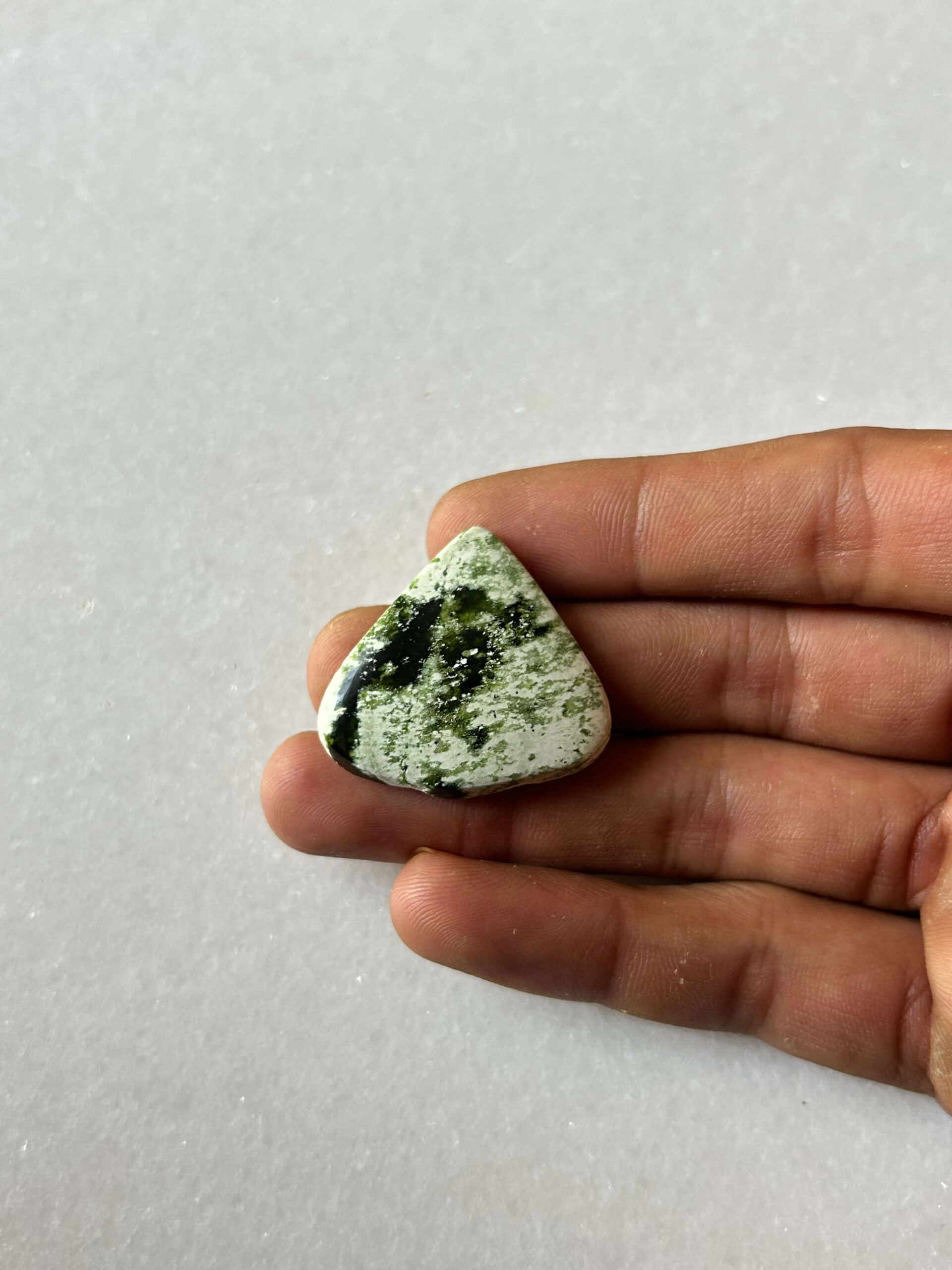 31mm Chrome Chalcedony Cabochon for Wire Wrapping - Image 2