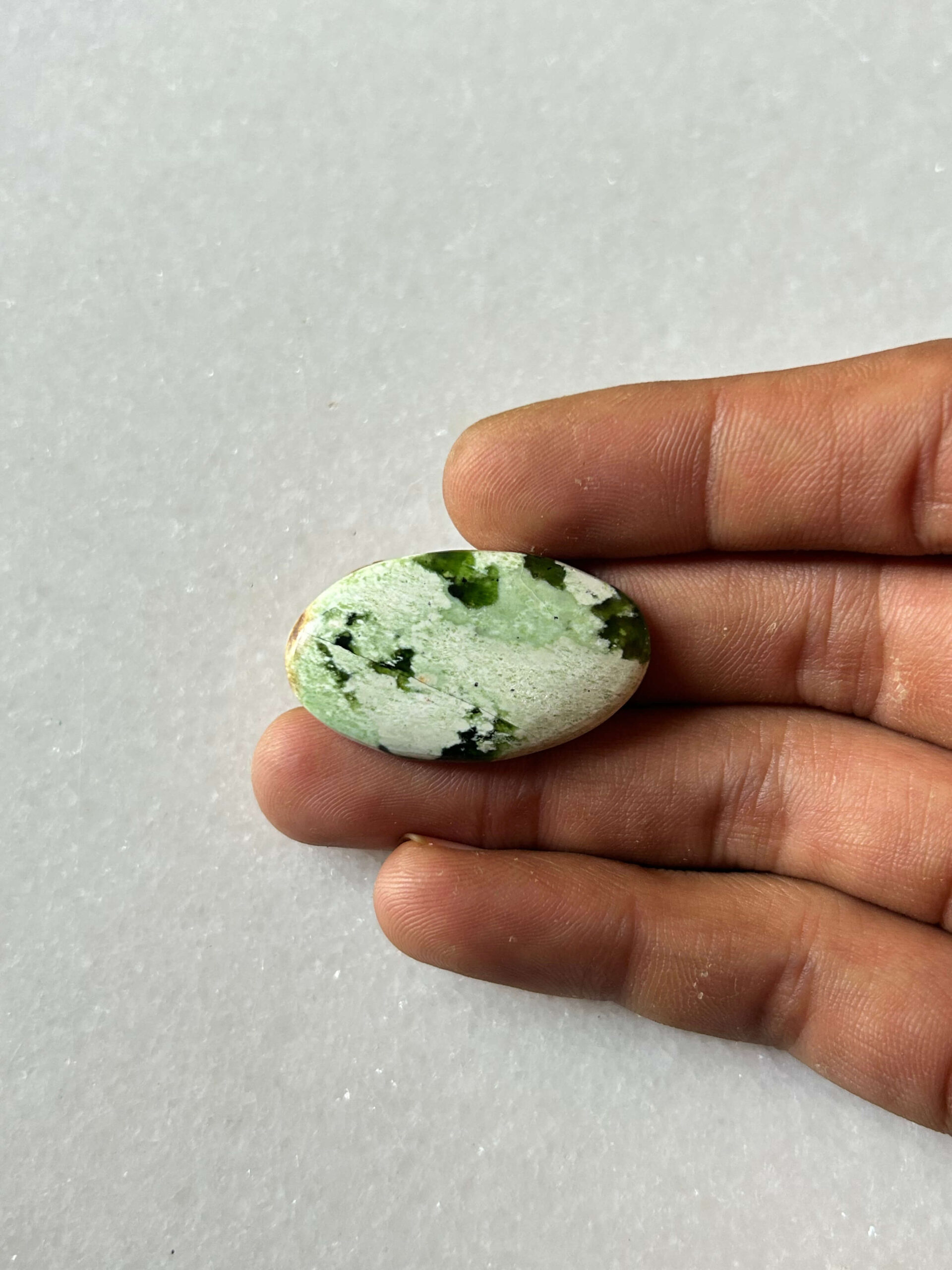 35mm Chrome Chalcedony Cabochon for Macramé Jewelry