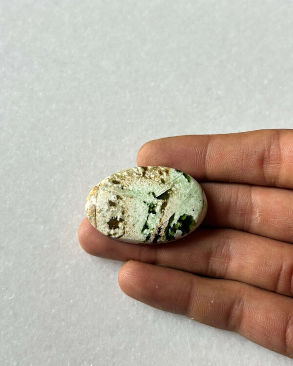 41mm Chrome Chalcedony Cabochon for Wire Wrapping