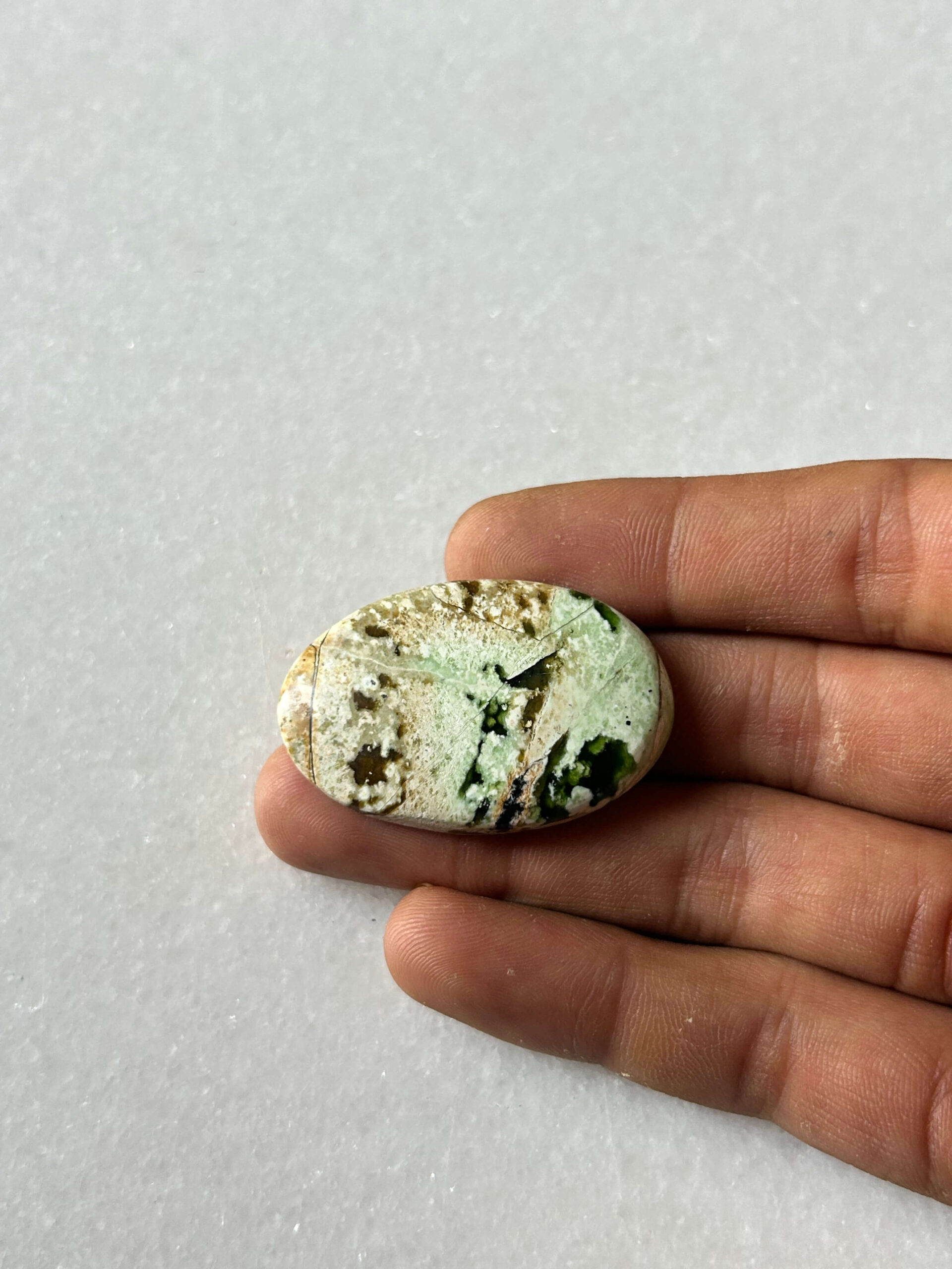 41mm Chrome Chalcedony Cabochon for Wire Wrapping
