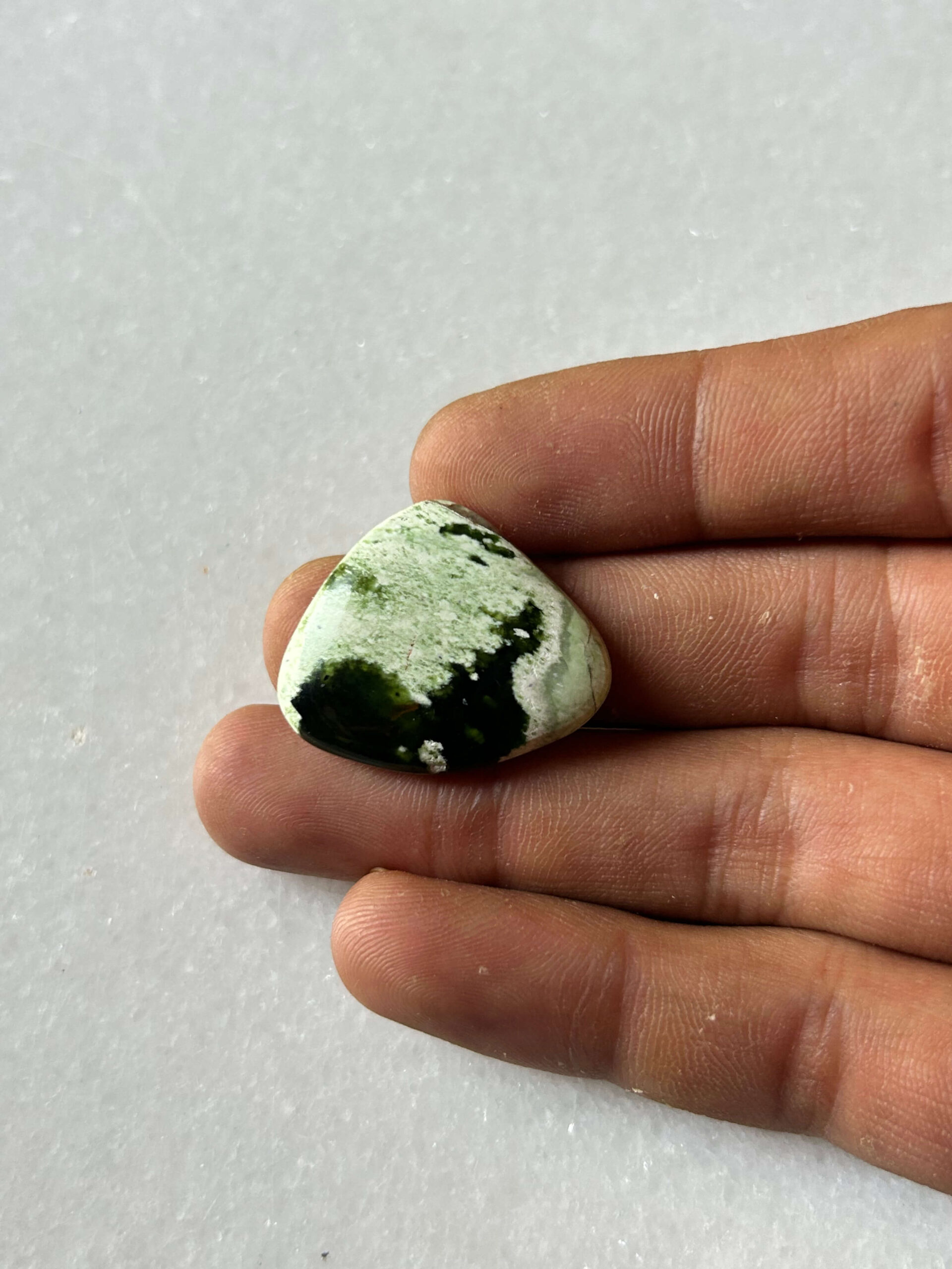 28mm Chrome Chalcedony Cabochon for Macramé Jewelry