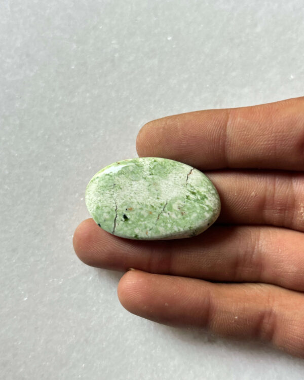 37mm Chrome Chalcedony Cabochon for Macramé Jewelry