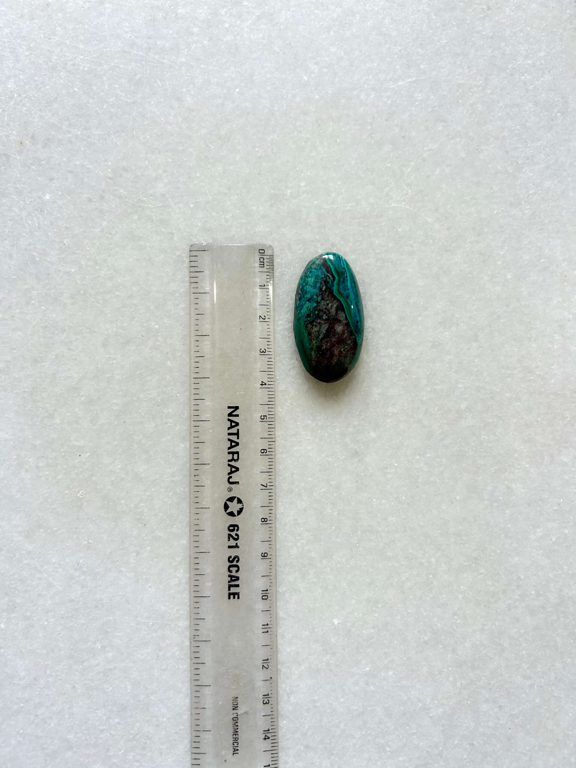 38 mm Malachite and Chrysocolla Stone - Image 2