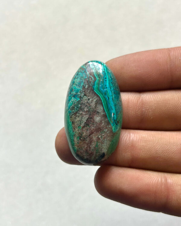 38 mm Malachite and Chrysocolla Stone