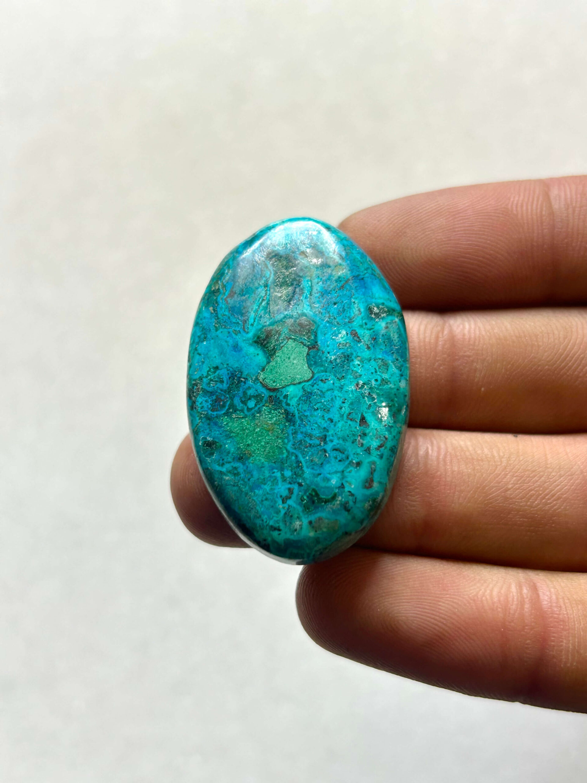 39 mm Malachite Chrysocolla for Macrame