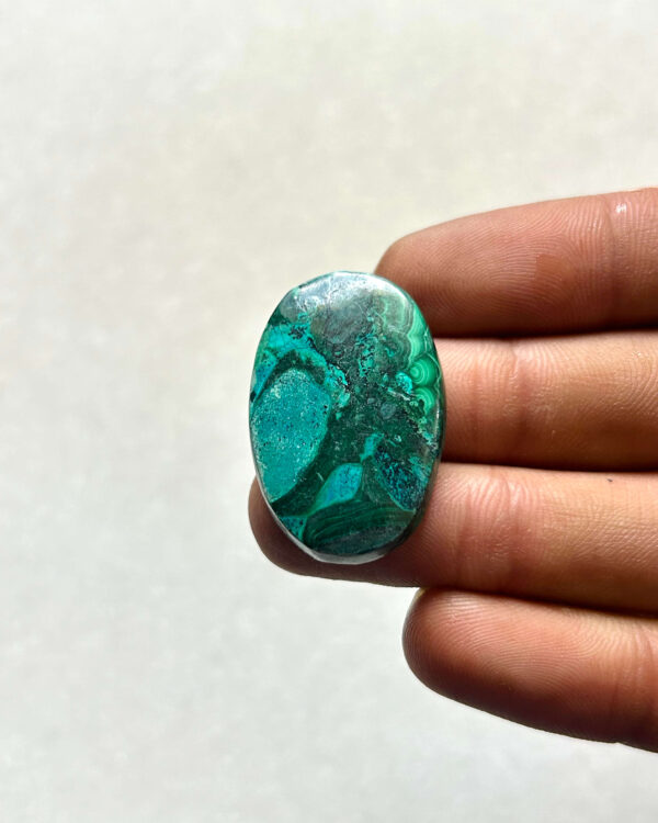 34 mm Malachite Chrysocolla Cabochon for Jewelry Making