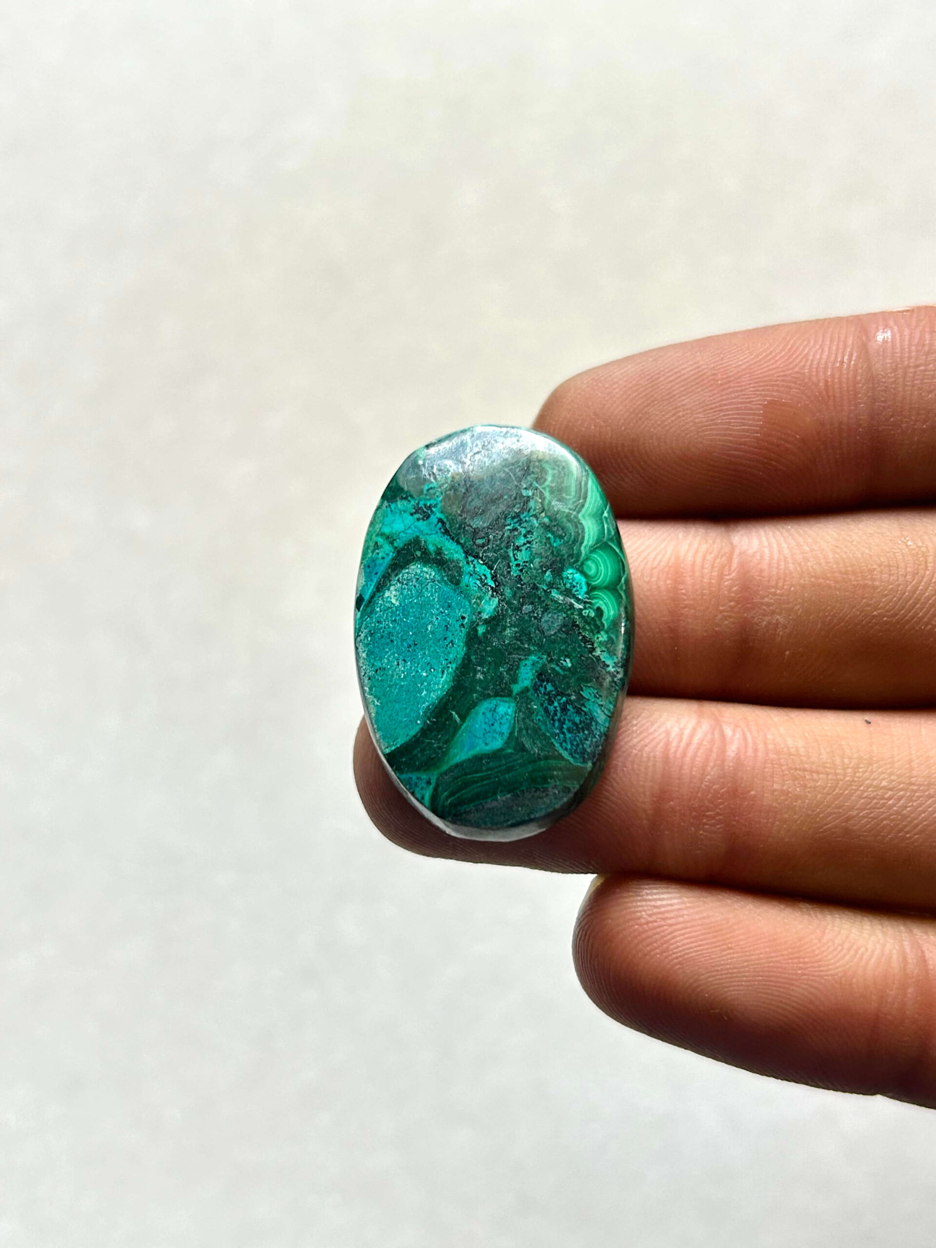 34 mm Malachite Chrysocolla Cabochon for Jewelry Making