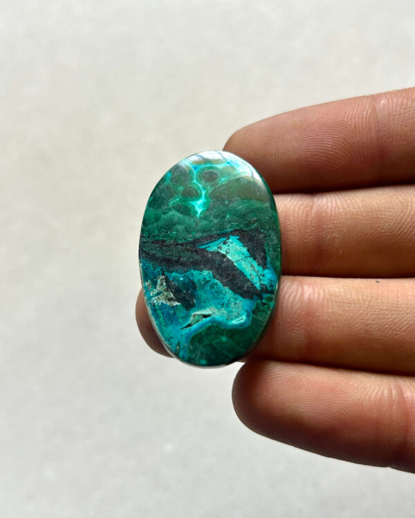 35 mm Green and Blue Malachite Chrysocolla Cabochon