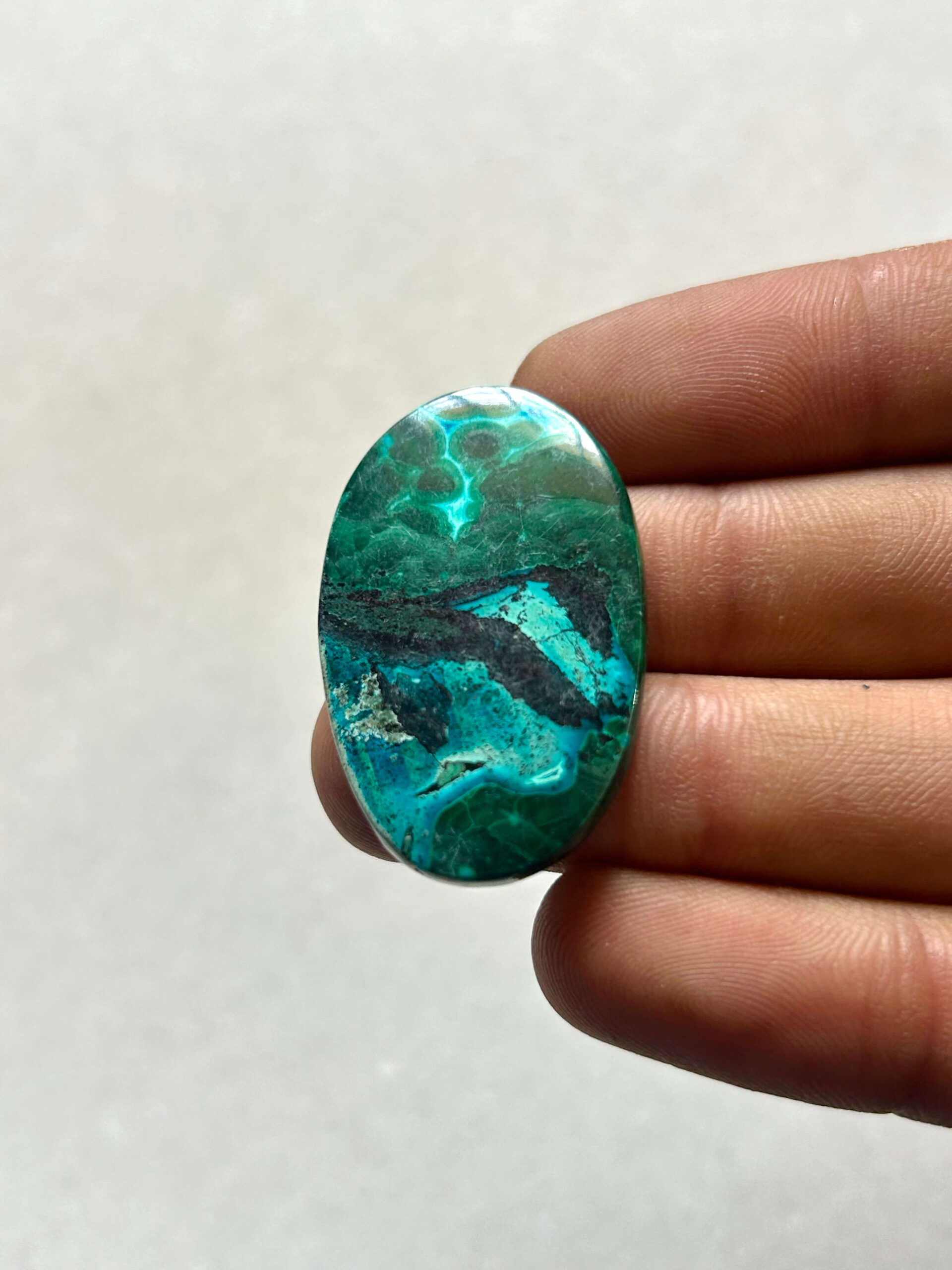 35 mm Green and Blue Malachite Chrysocolla Cabochon
