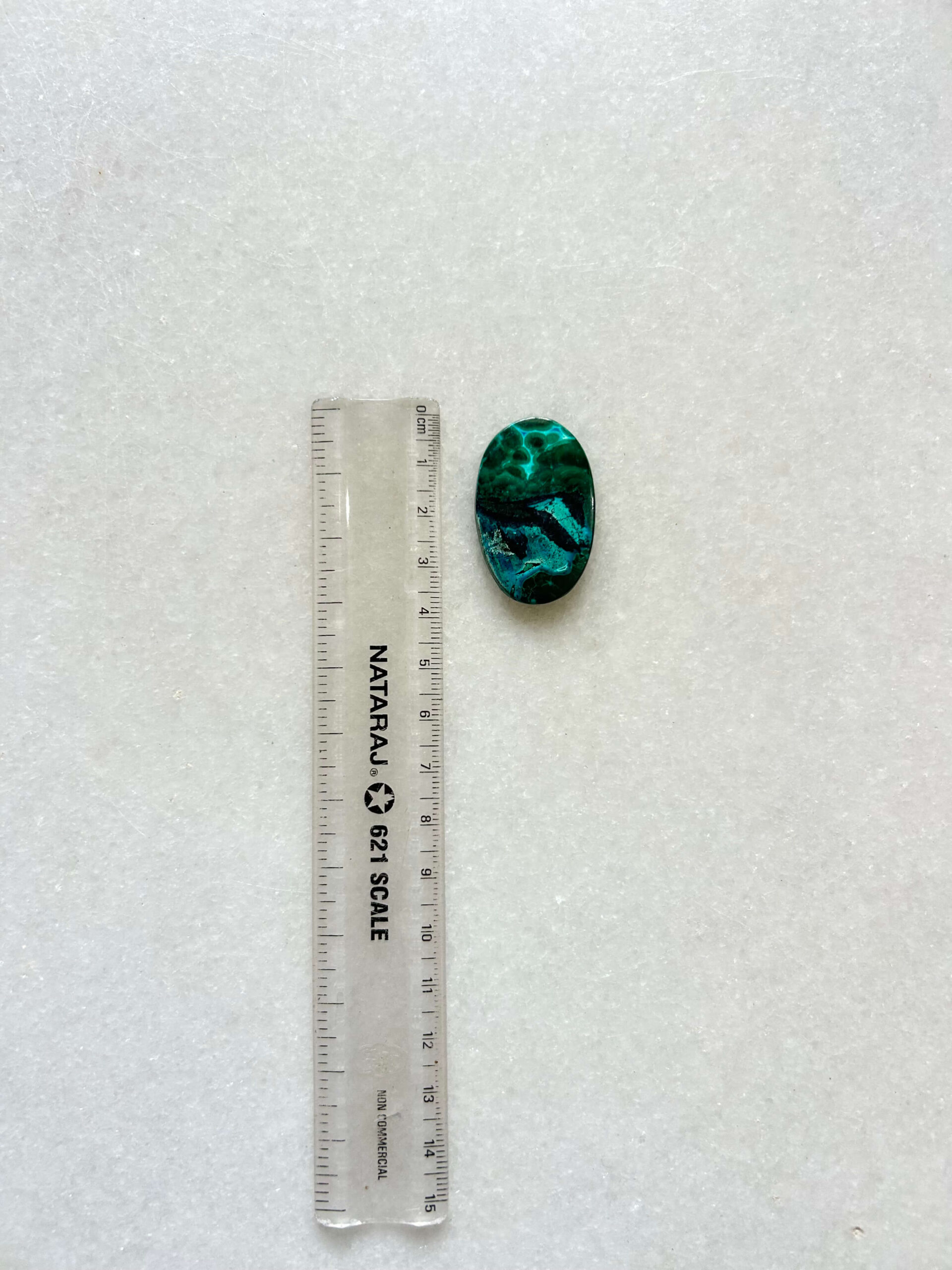 35 mm Green and Blue Malachite Chrysocolla Cabochon - Image 2
