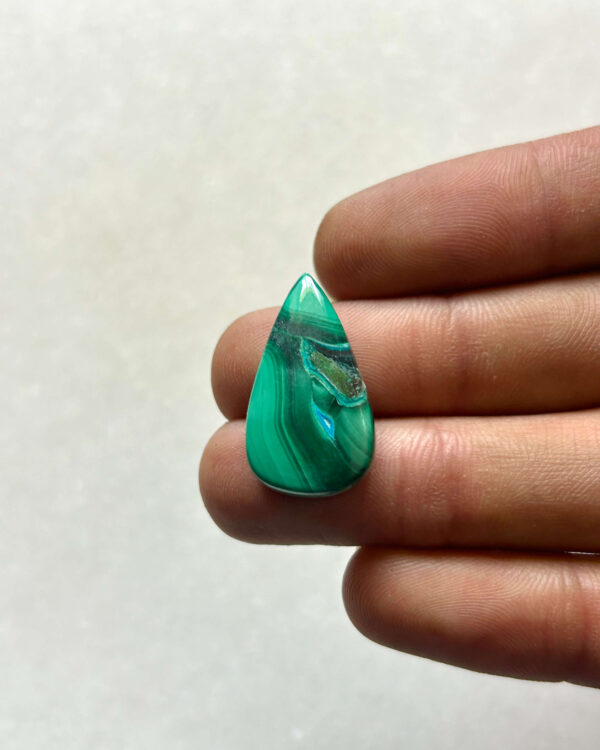 25 mm Malachite Chrysocolla for Macrame