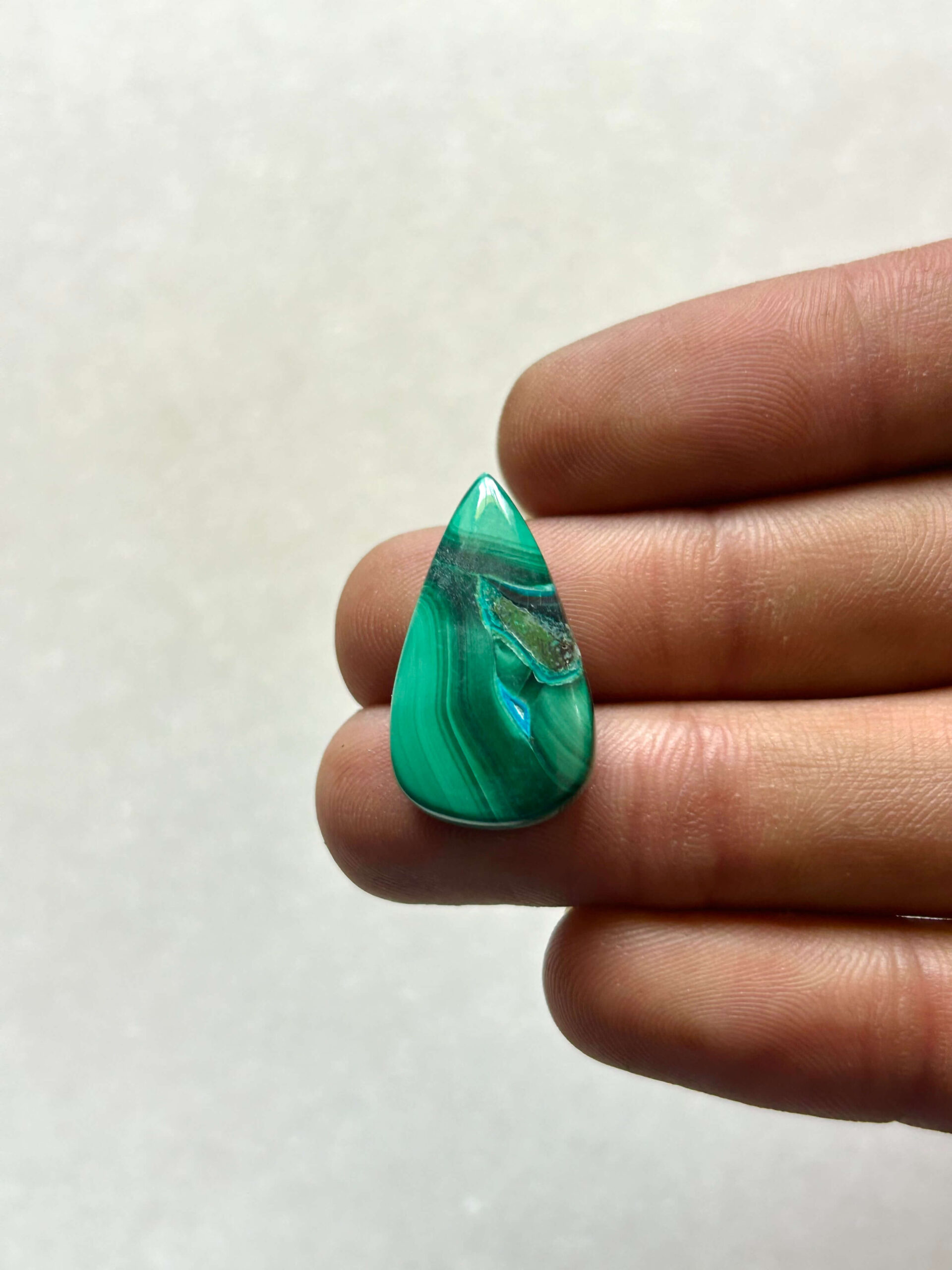 25 mm Malachite Chrysocolla for Macrame