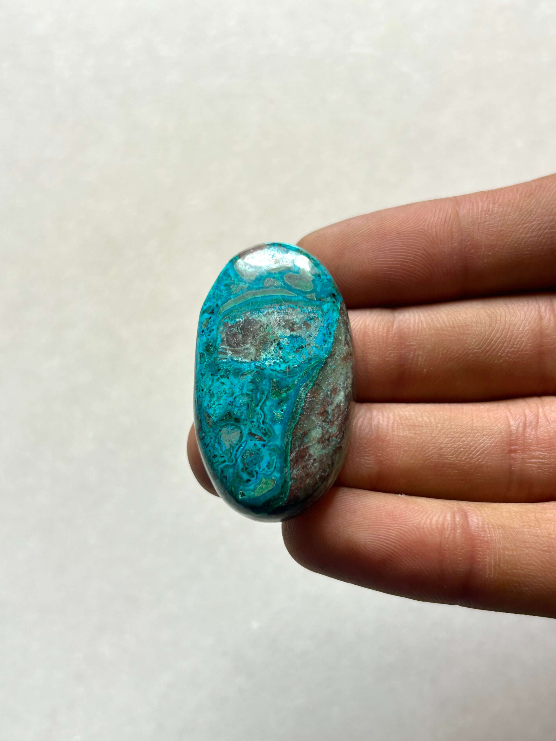 41 mm Malachite and Chrysocolla Stone