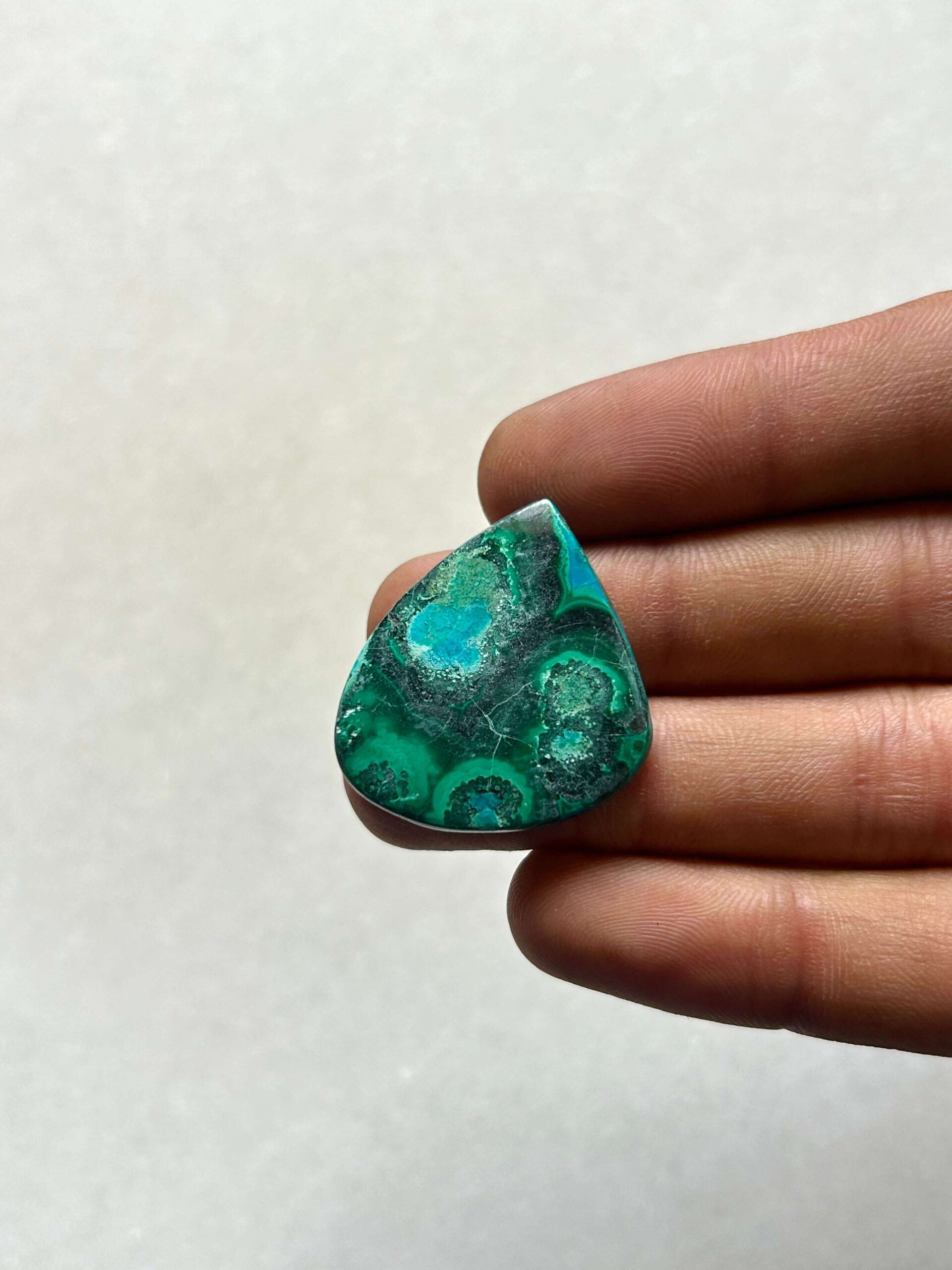 31 mm Malachite Chrysocolla for Macrame