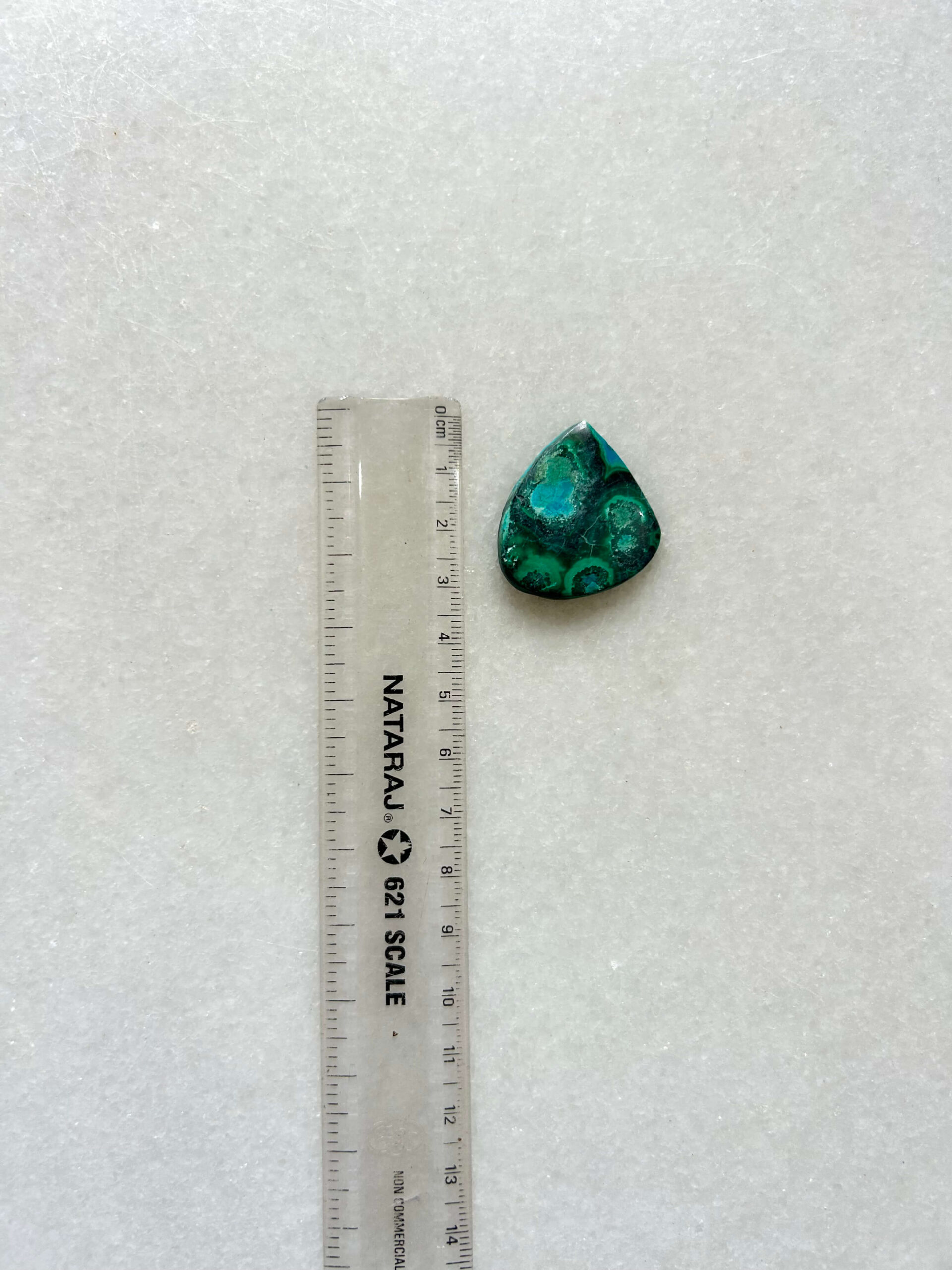 31 mm Malachite Chrysocolla for Macrame - Image 2