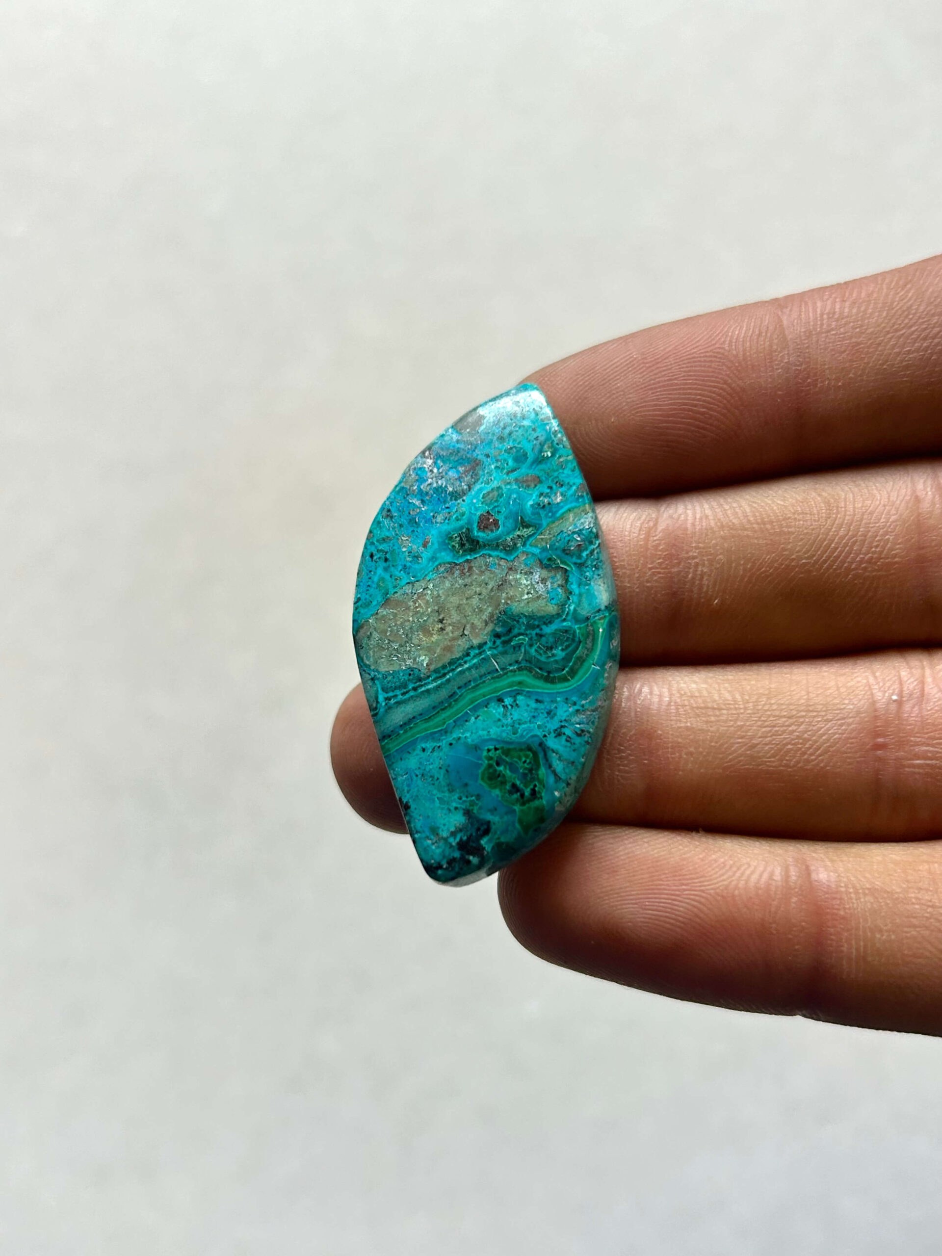 44 mm Malachite Chrysocolla for Macrame