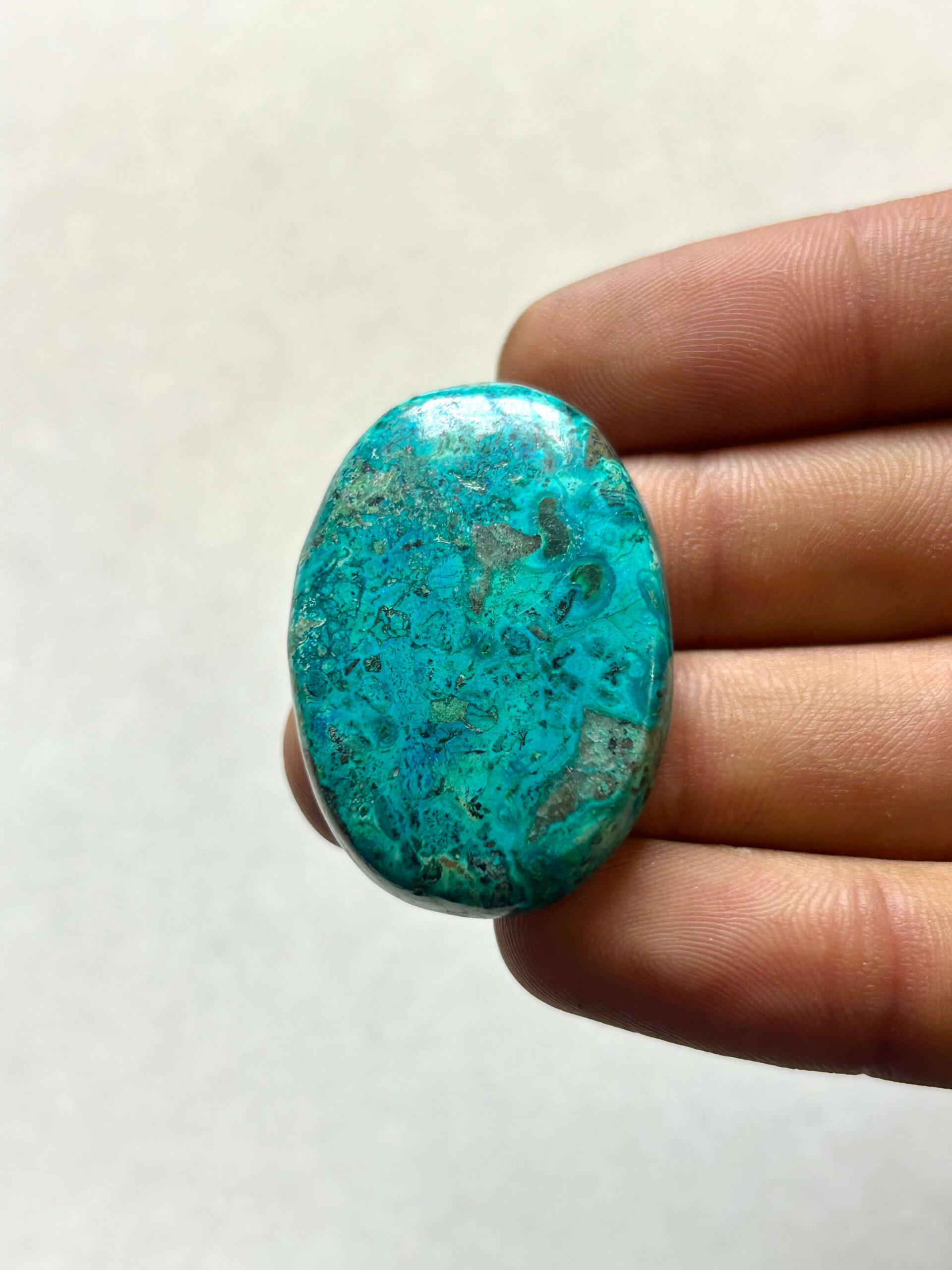 38 mm Malachite and Chrysocolla Stone