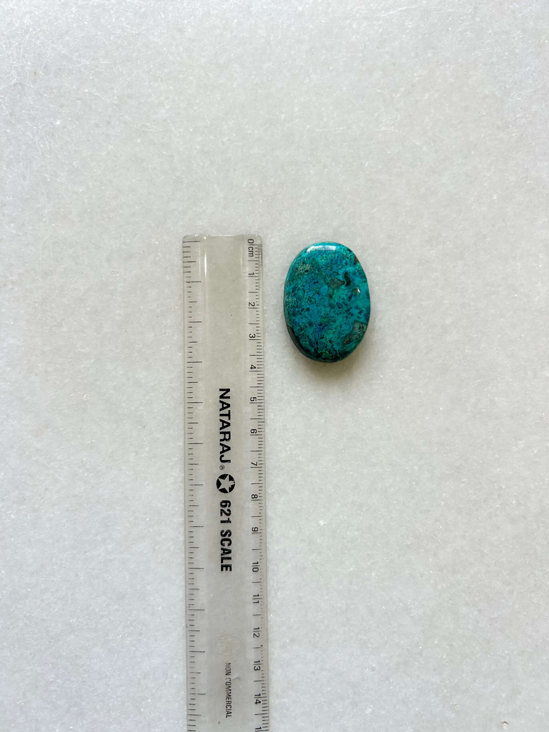 38 mm Malachite and Chrysocolla Stone - Image 2