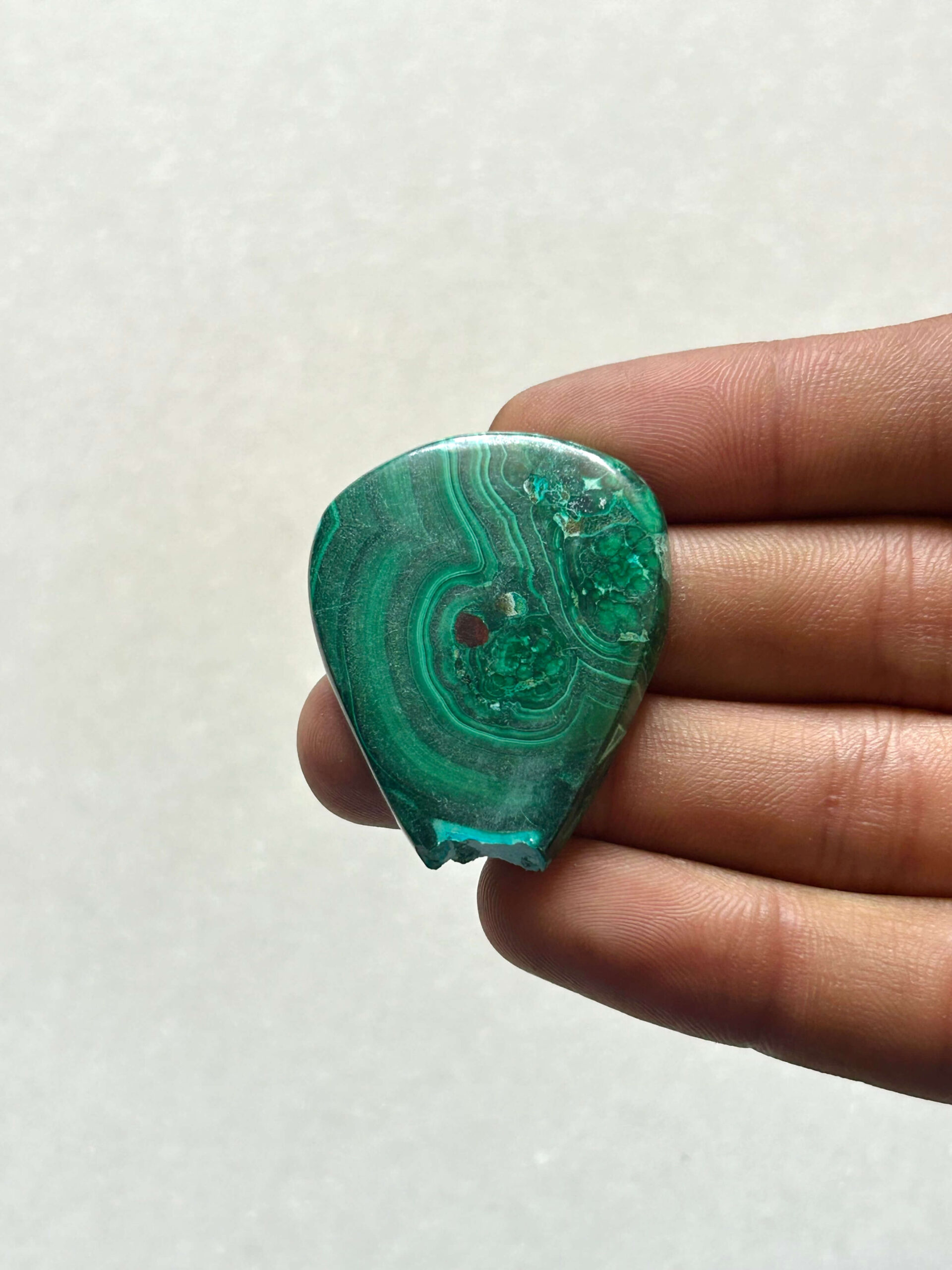 38 mm Malachite Chrysocolla Cabochon- Broken