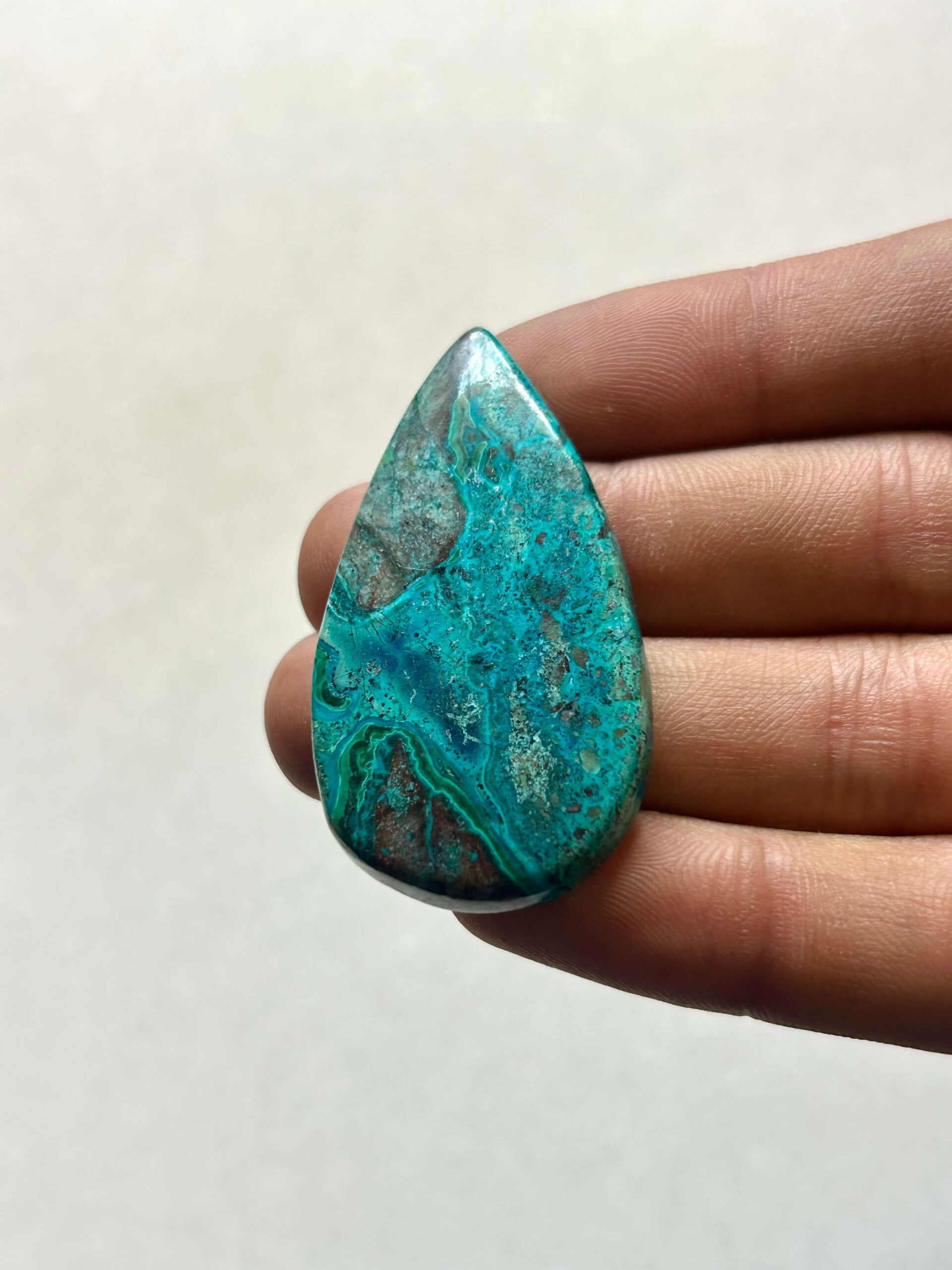 50 mm Green and Blue Malachite Chrysocolla Cabochon
