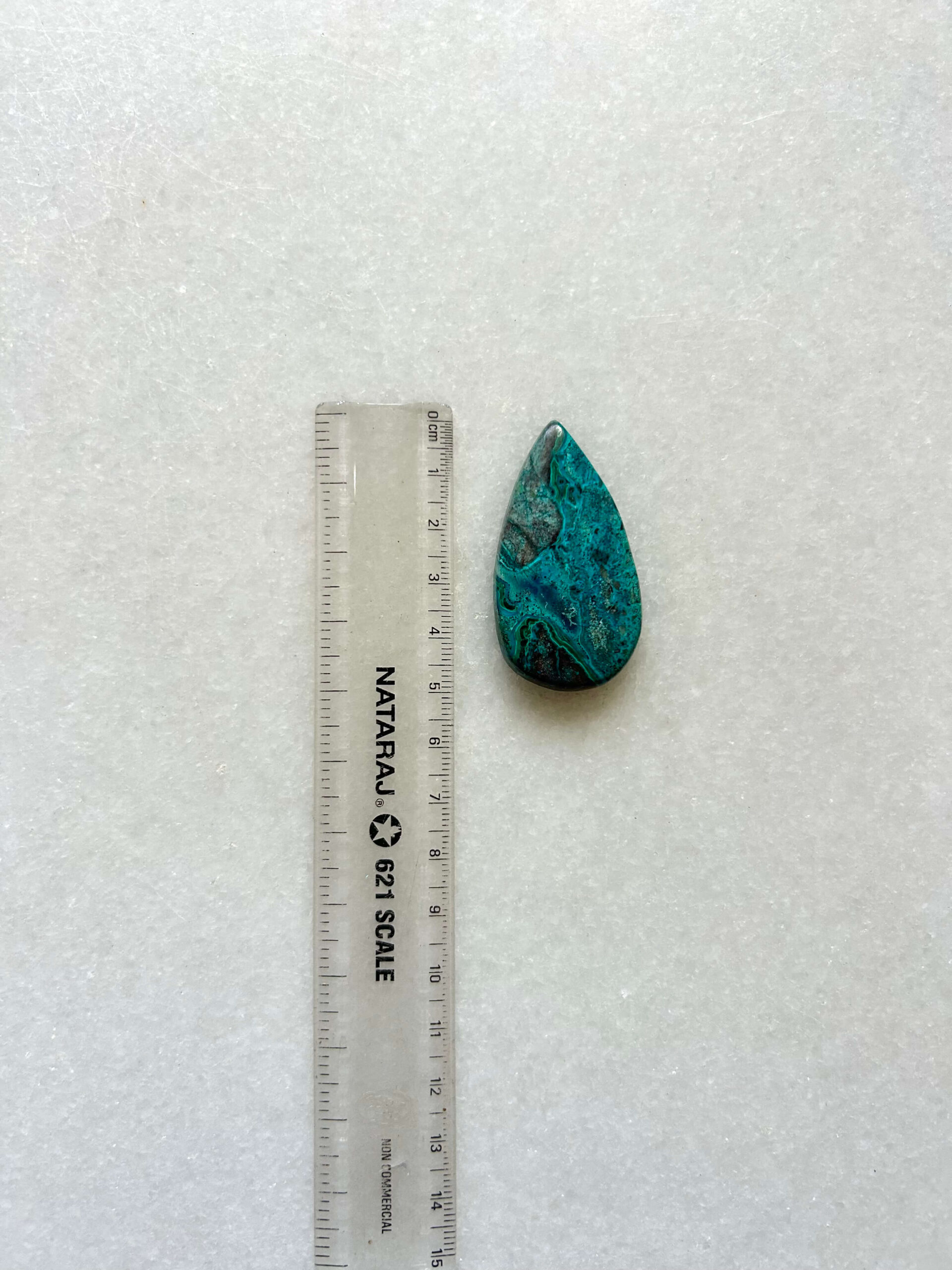 50 mm Green and Blue Malachite Chrysocolla Cabochon - Image 2