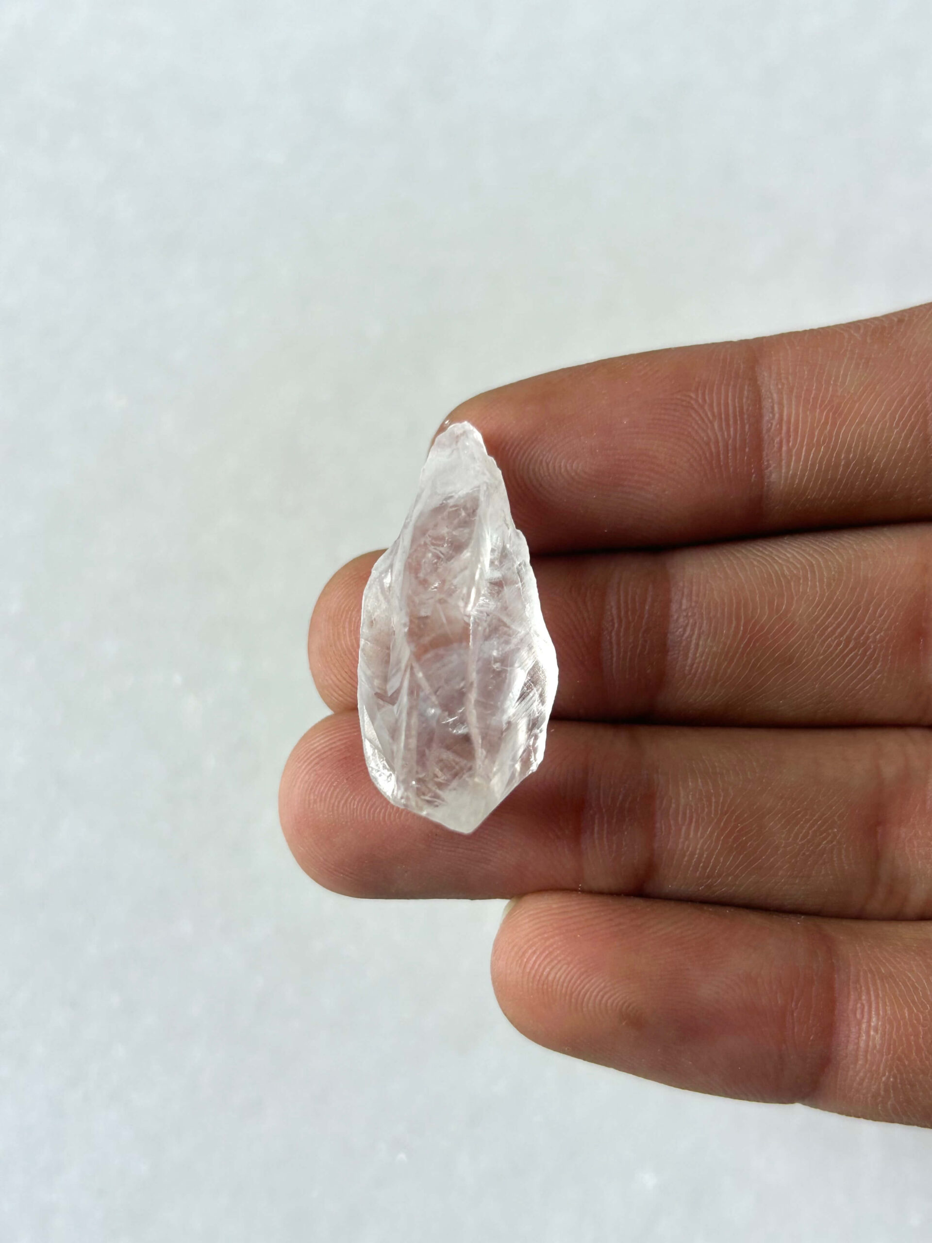34 mm Raw Quartz Stone for Macrame