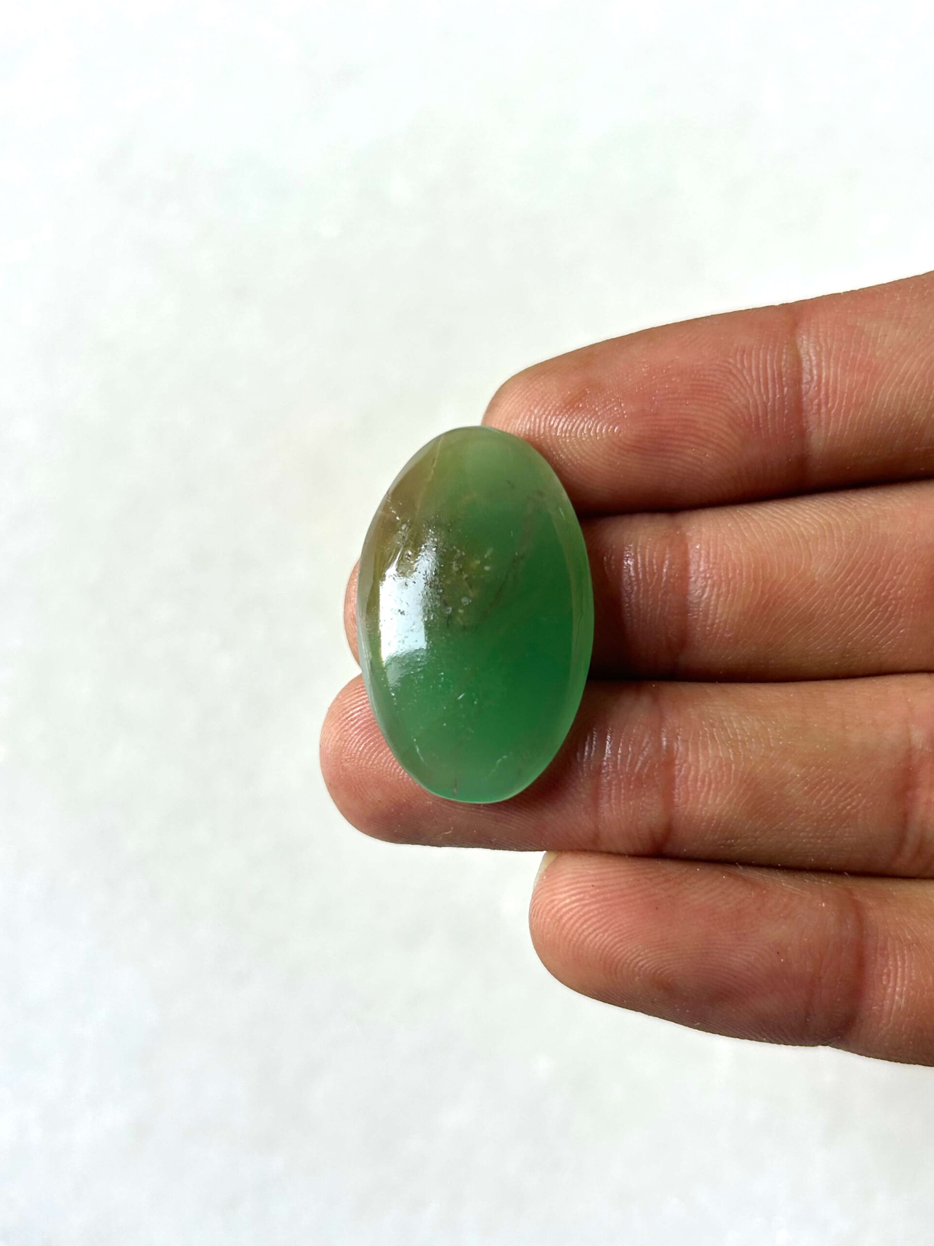 32 mm Freeform Green Jade Cabochon