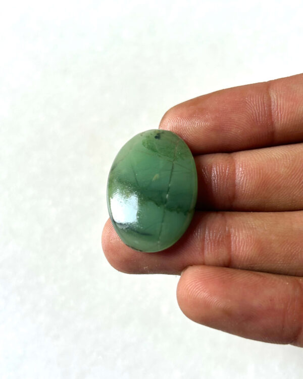 31 mm Green Jade Cabochon for Macrame