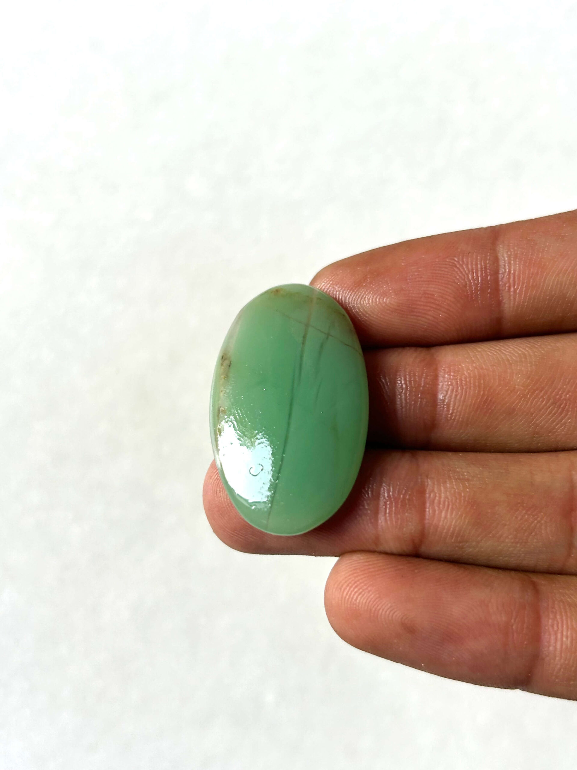 36 mm Green Jade Cabochon for Handmade Designs