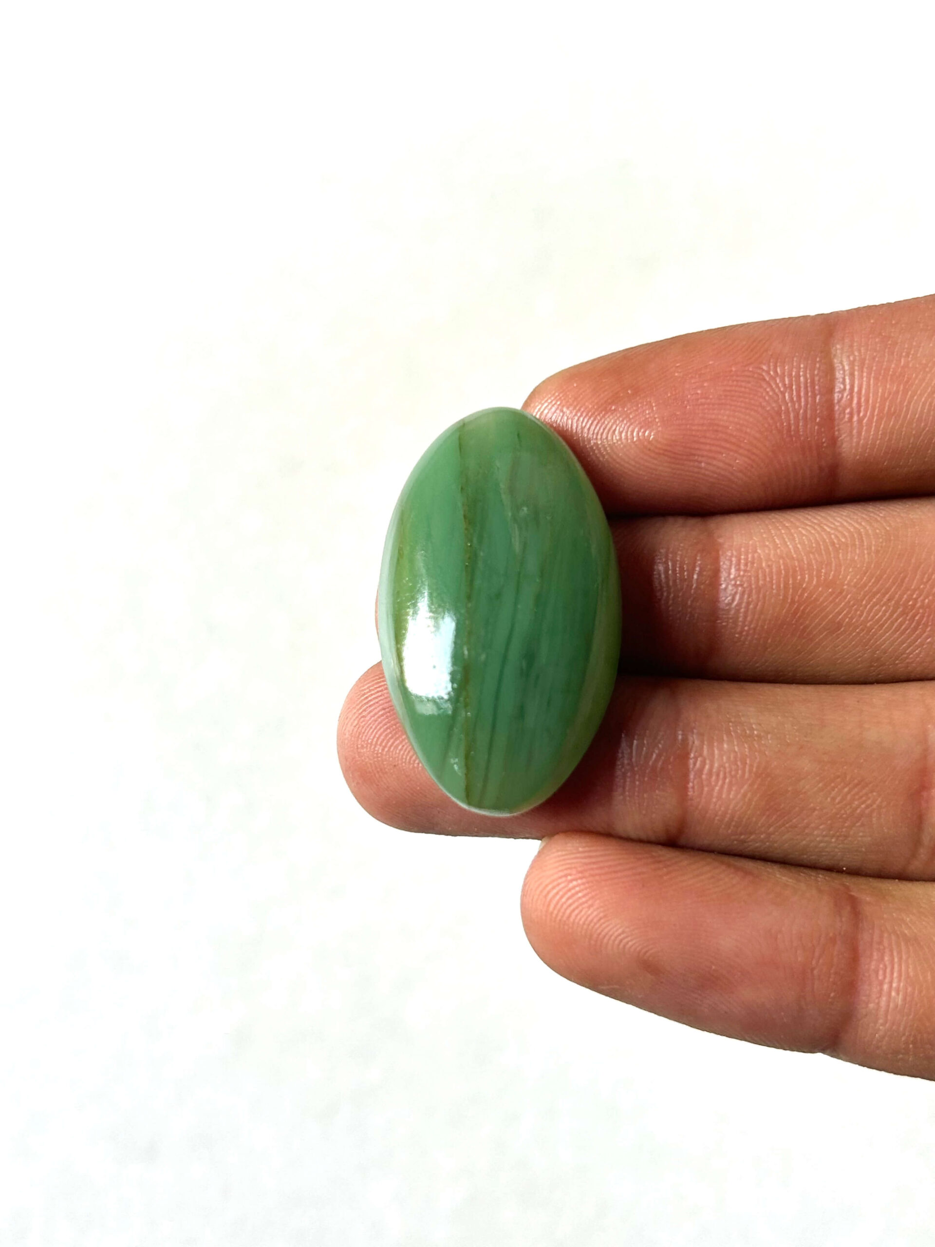 35 mm Freeform Green Jade Cabochon