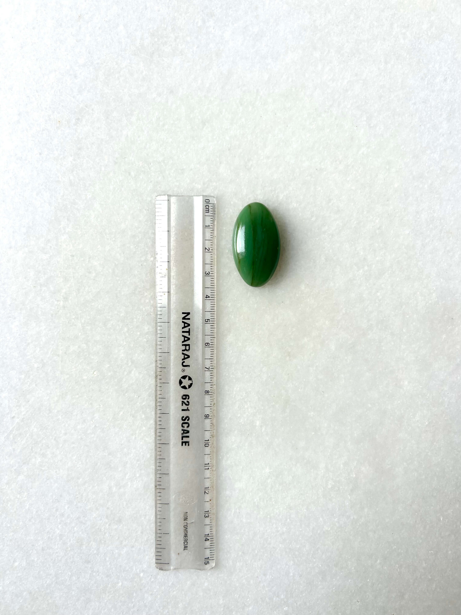 35 mm Freeform Green Jade Cabochon - Image 2