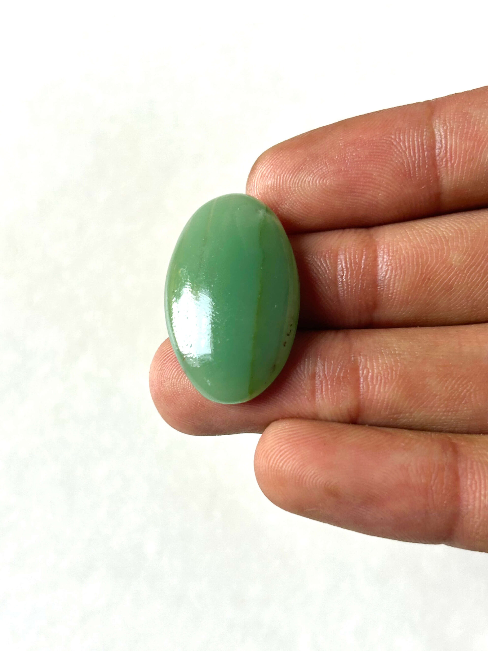 30 mm Green Jade Cabochon for Macrame