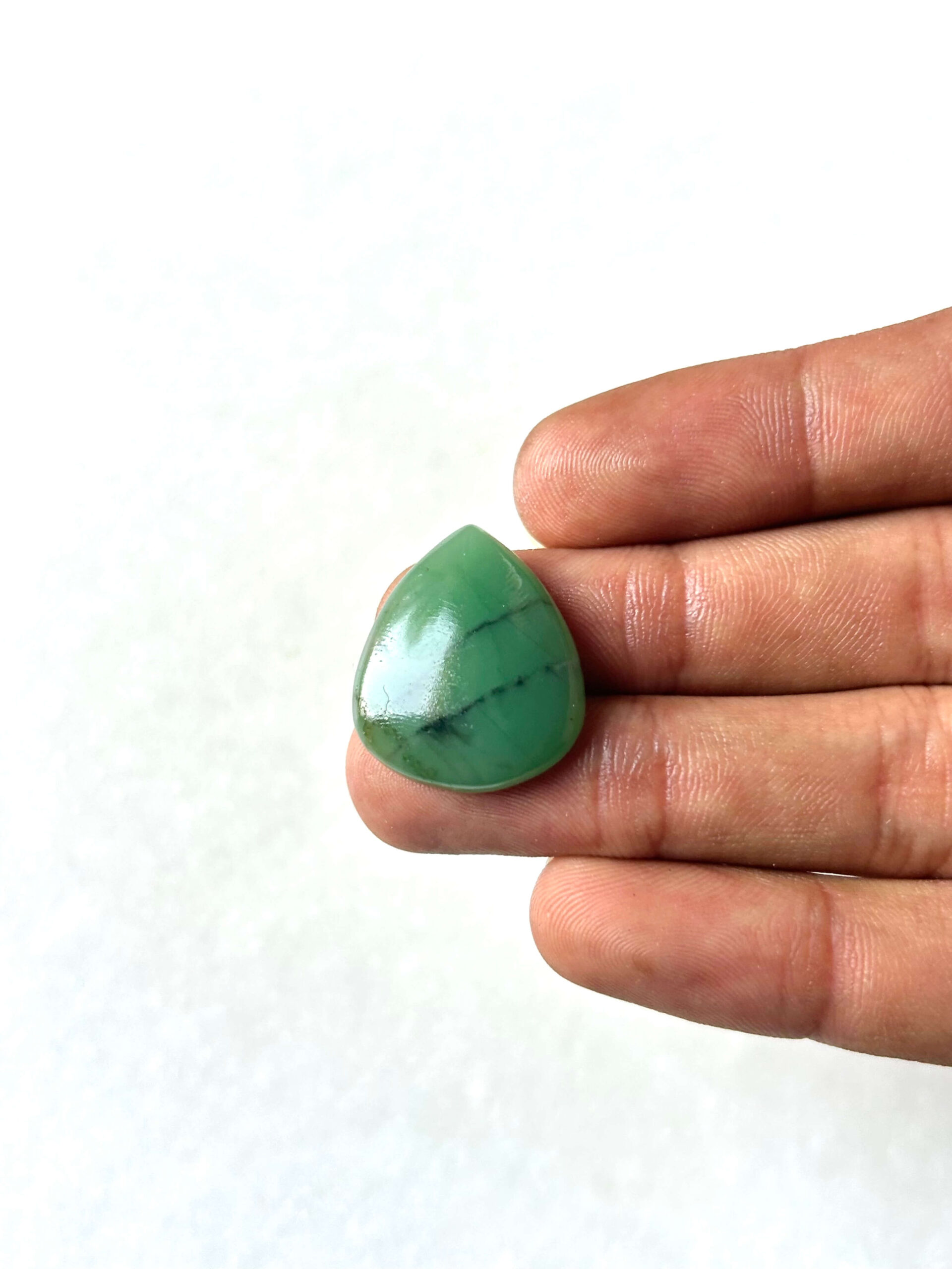 25 mm Green Jade Stone for Jewelry Making