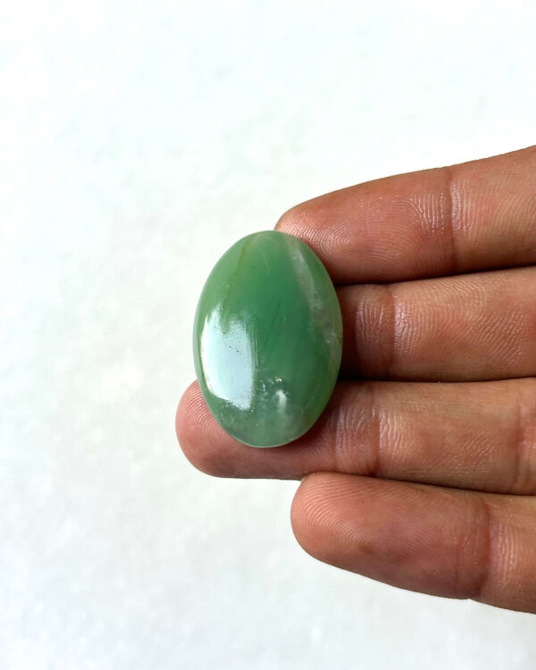 32 mm Green Jade Stone for Jewelry Making