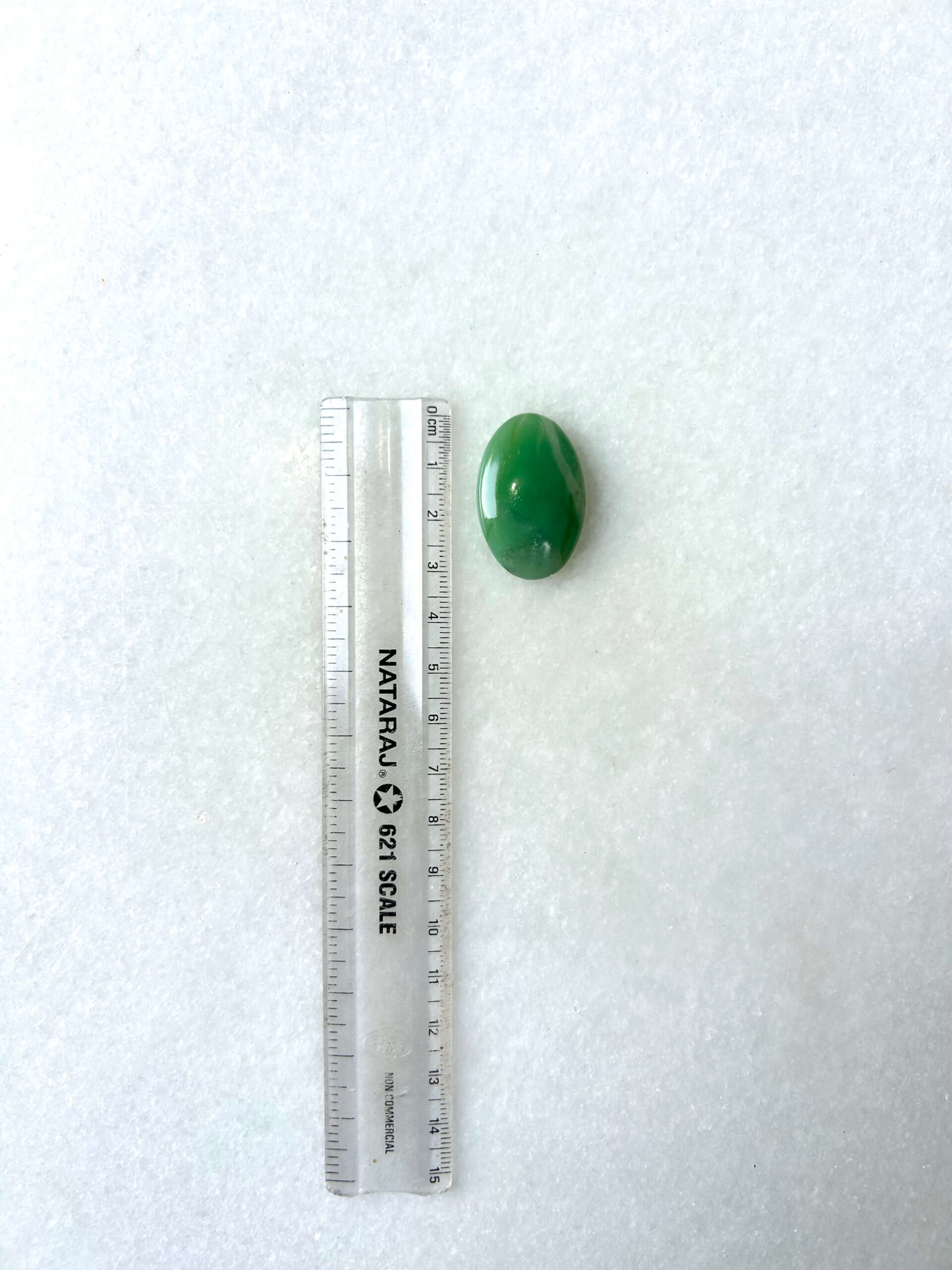 32 mm Green Jade Stone for Jewelry Making - Image 2