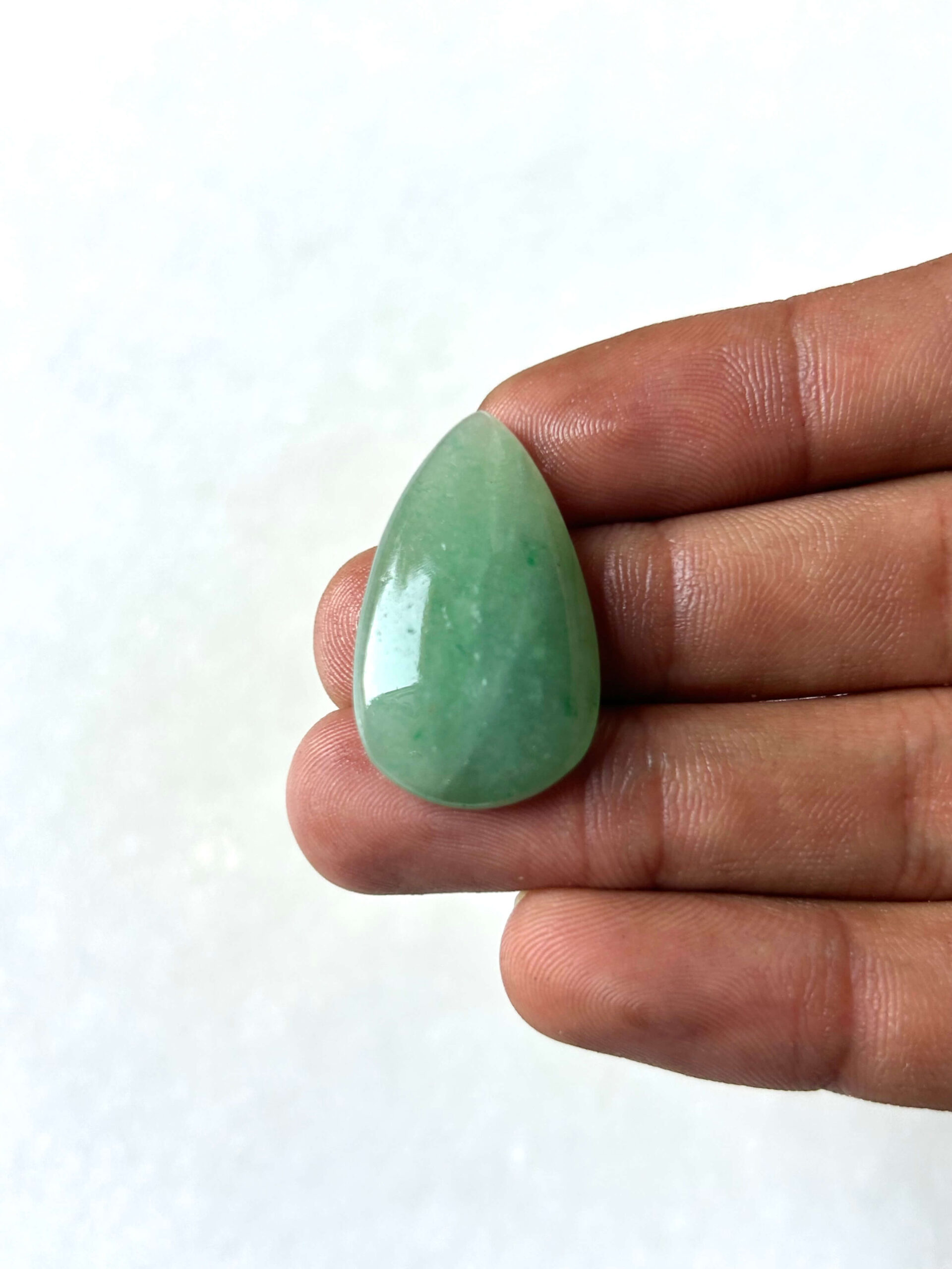 32 mm Green Jade Cabochon for Handmade Designs