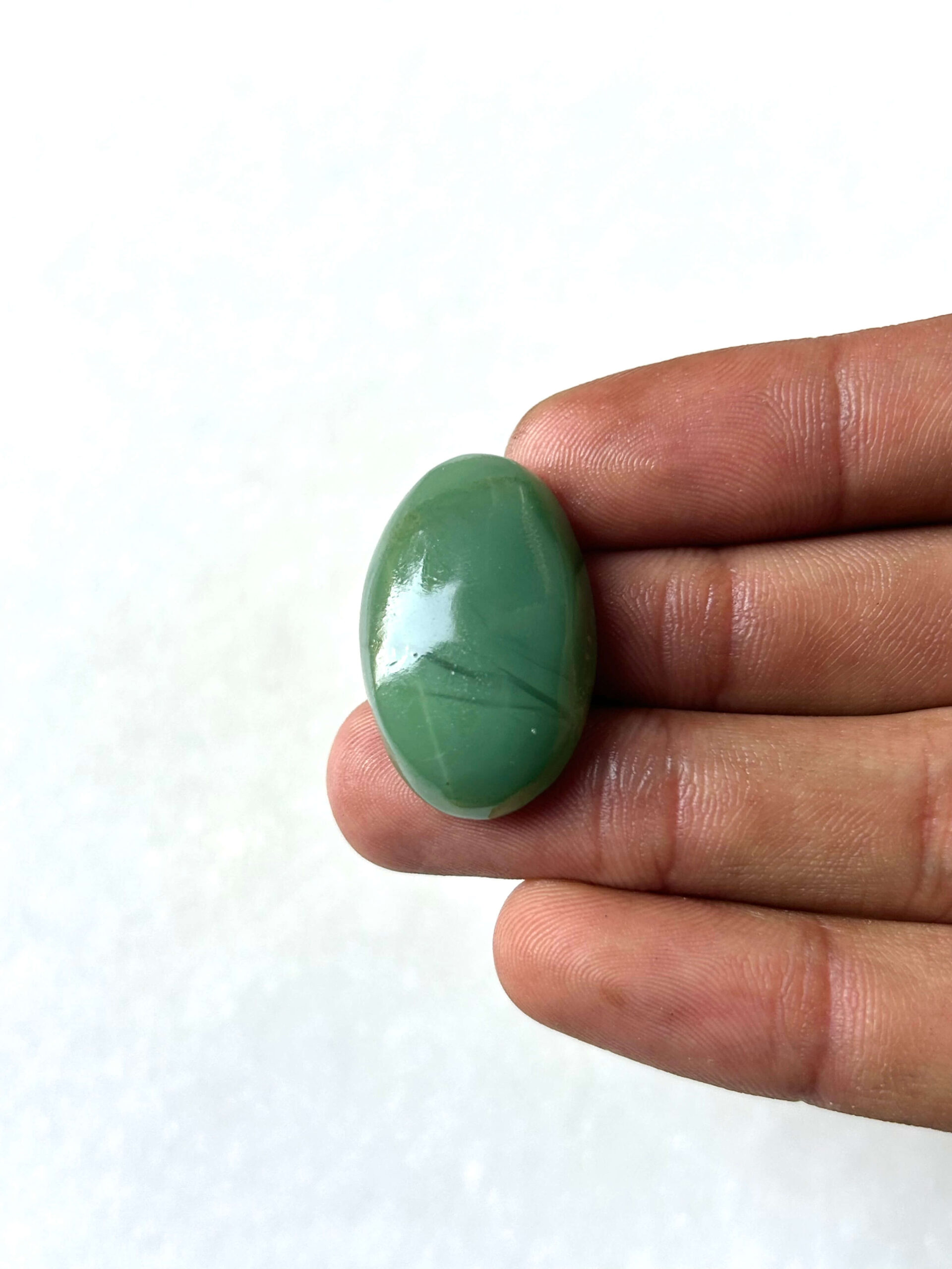 30 mm Freeform Green Jade Cabochon