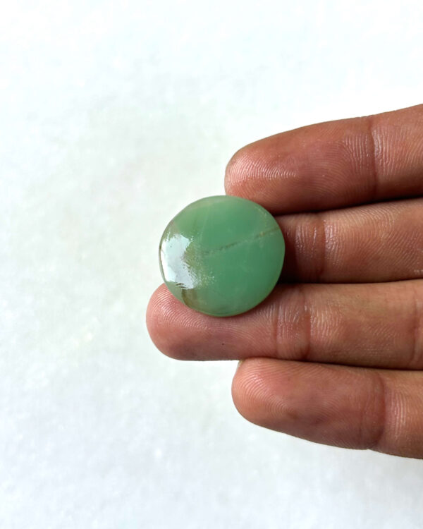 22 mm Green Jade Cabochon for Macrame