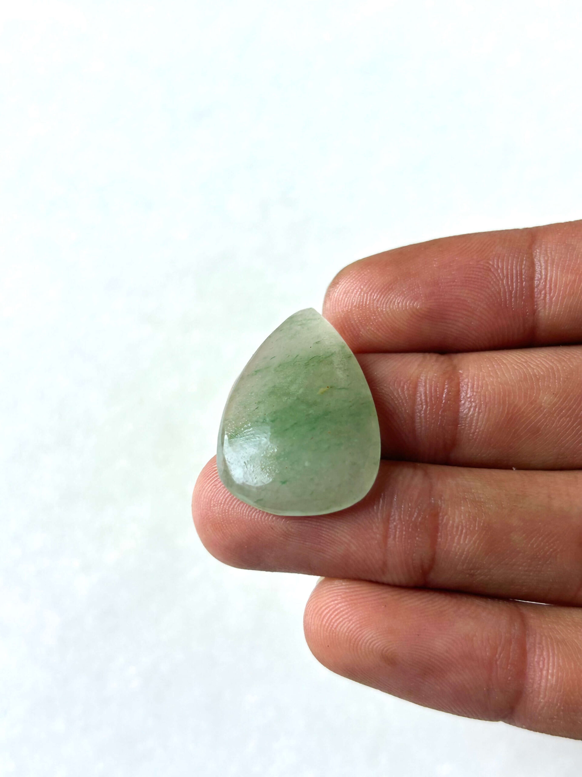 28 mm Green Jade Cabochon for Handmade Designs