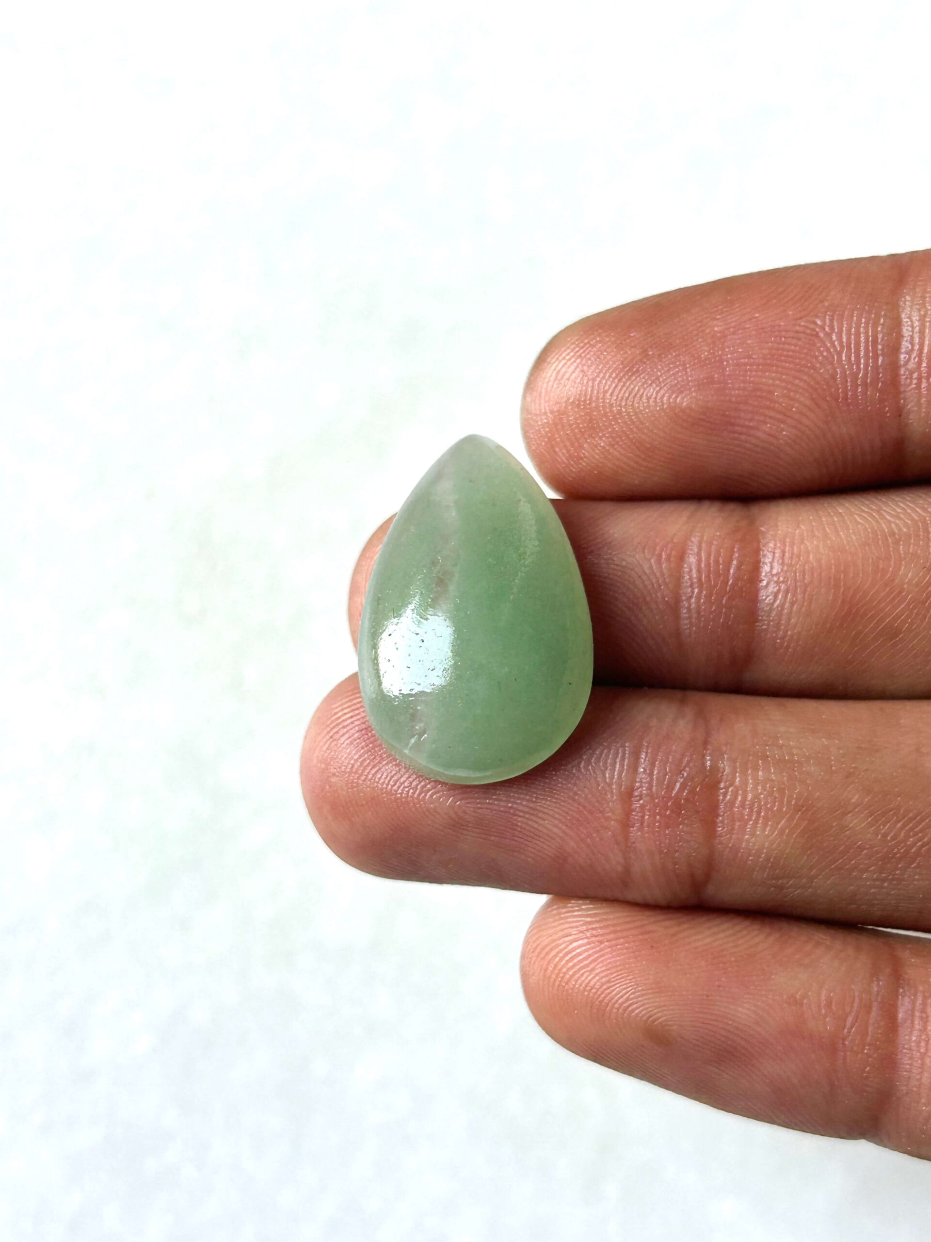 26 mm Green Jade Cabochon for Macrame