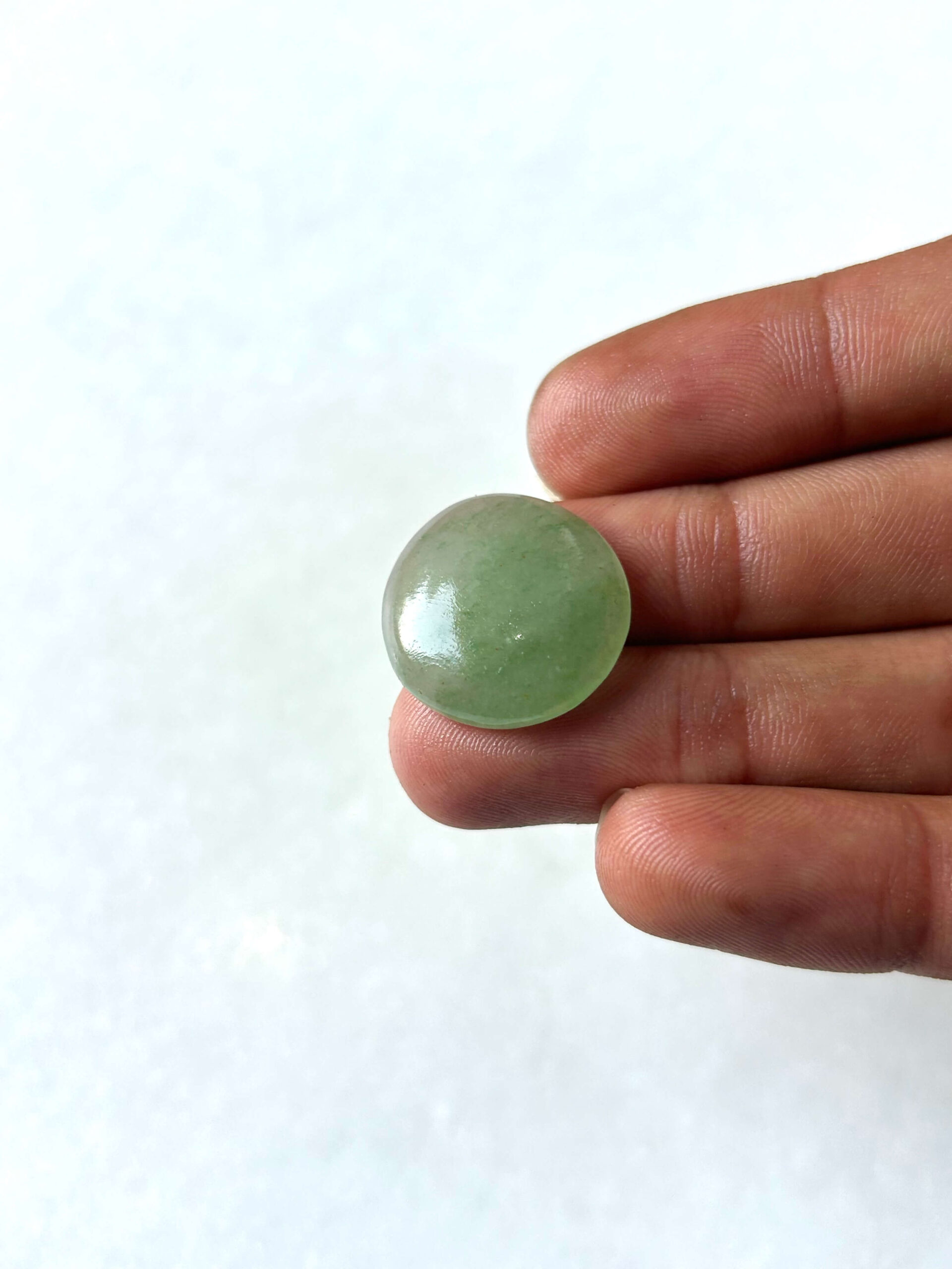 21 mm Green Jade Cabochon for Handmade Designs