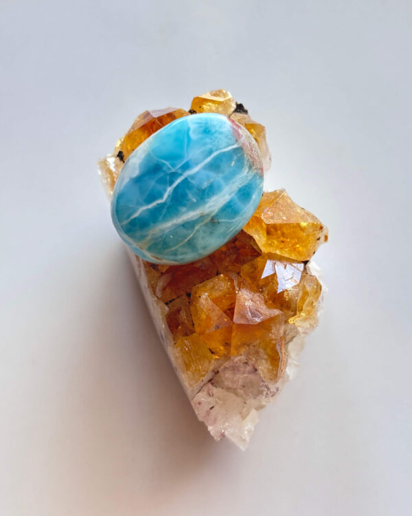 29mm Larimar Stone for Wire Wrapping